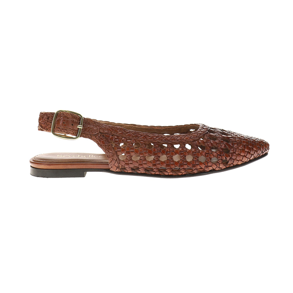 Avalon Woven Leather Slingback Flats、mySite、gtrtttuynbv