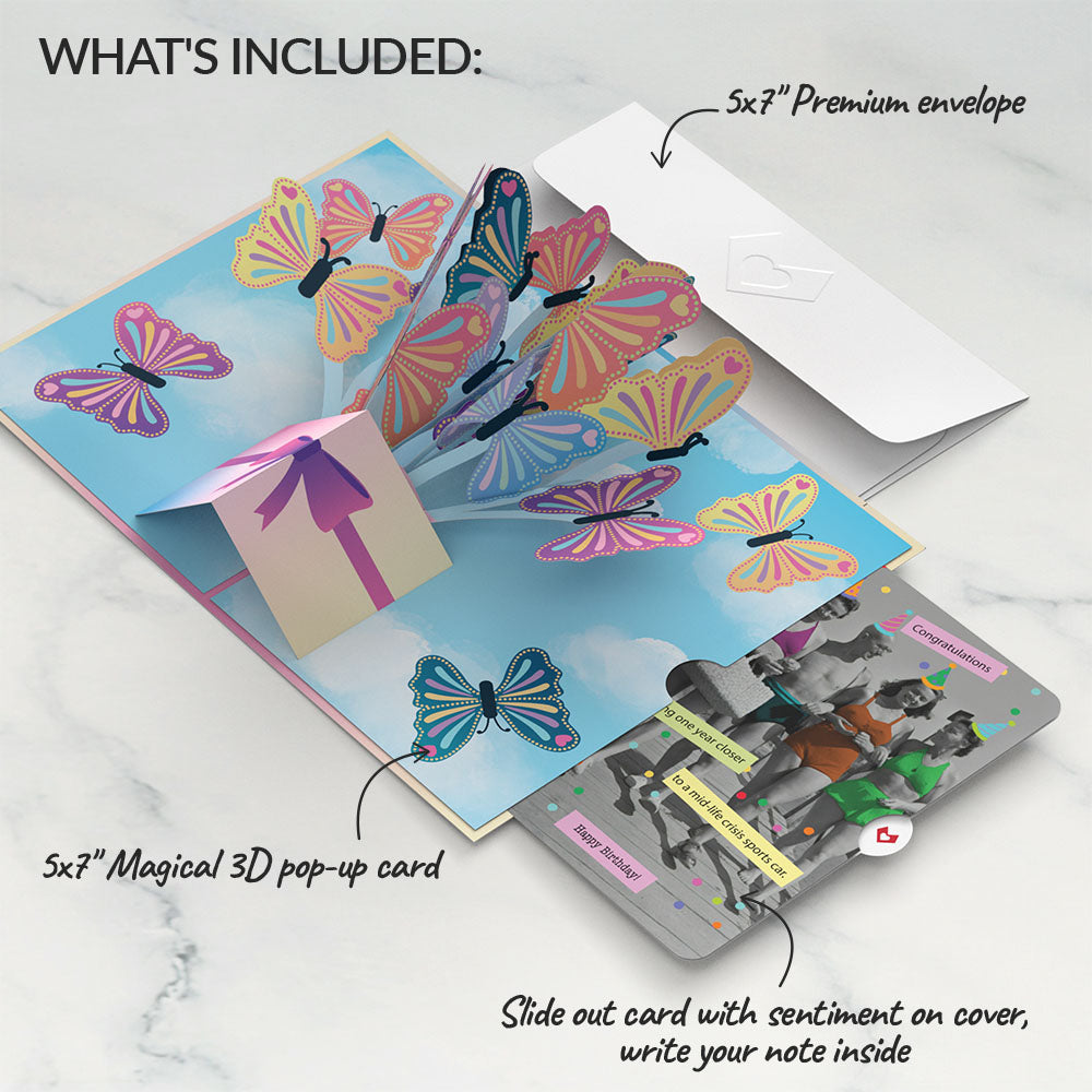 Act Like It's Your Birthday Butterflies Pop-Up Card and Sentiment Set、mySite、solidvoid