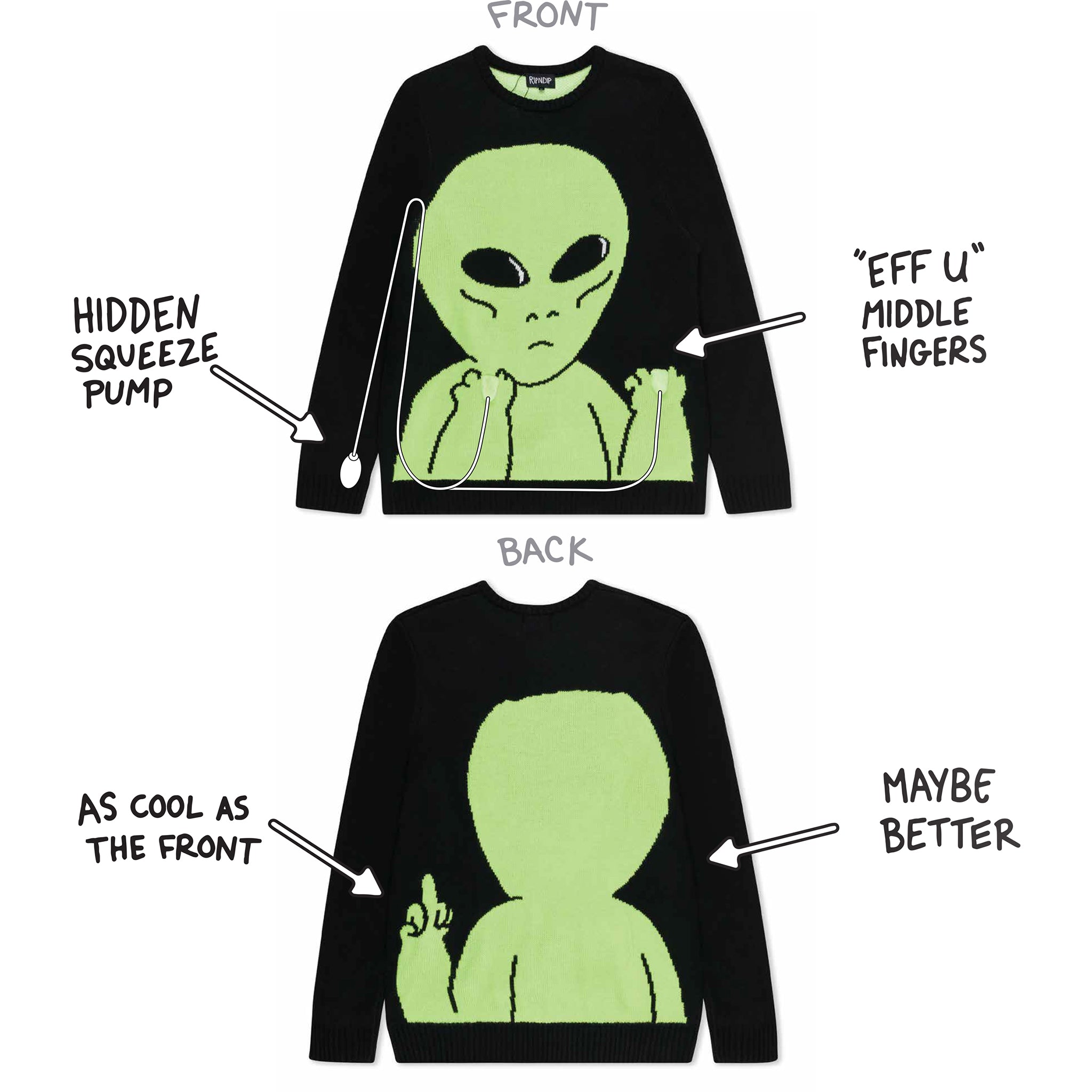  Lord Alien Flippy Knitty Sweater (Black)、mySite、merchandisen