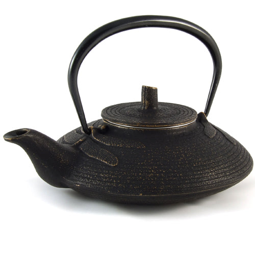 Iwachu Cast Iron Tetsubin Teapot with Dragonfly Pattern in Black & Gold、mySite、topwebapps