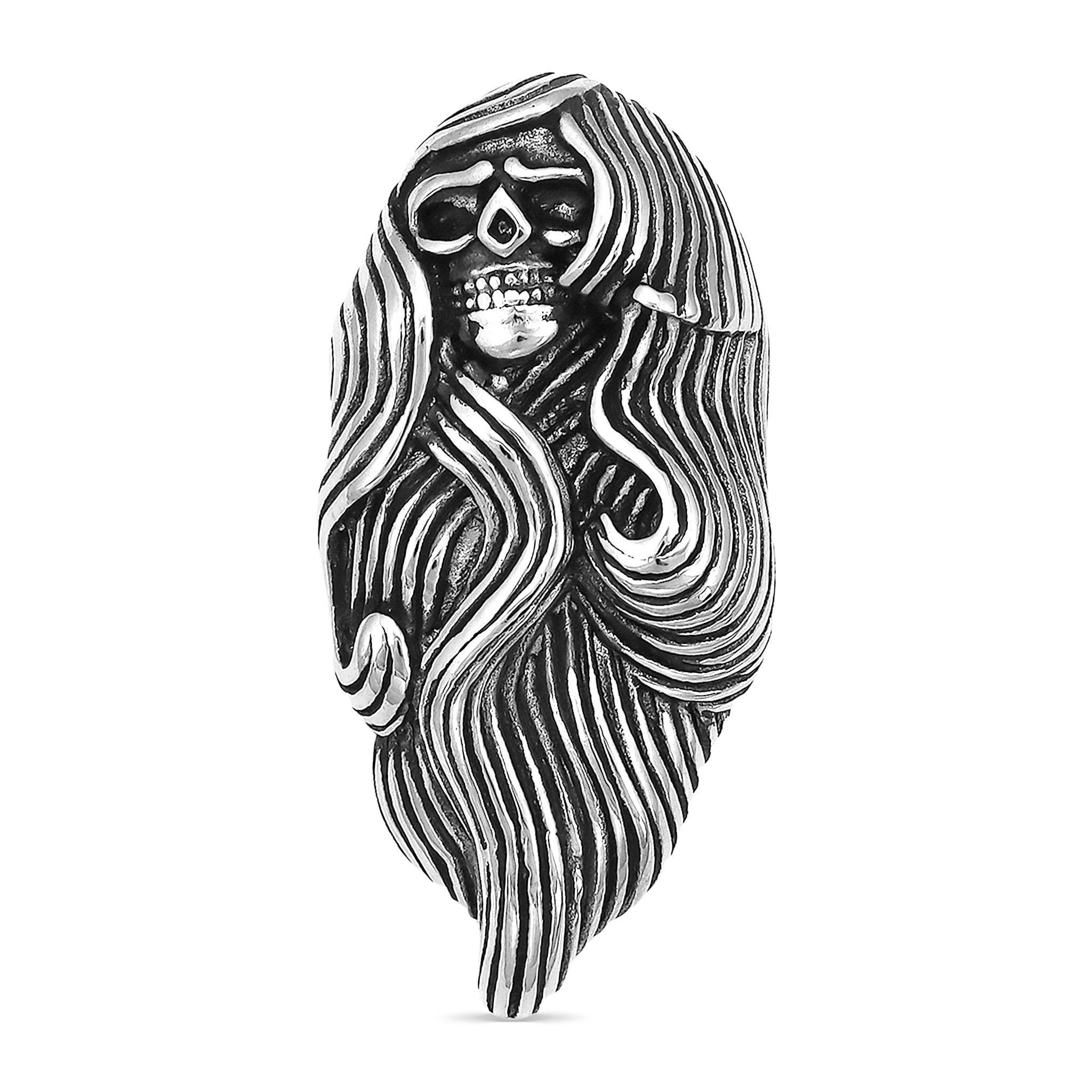 10 Pack - Stainless Steel Large Long Hair Skull Pendant / PDL2003、mySite、dreamappss