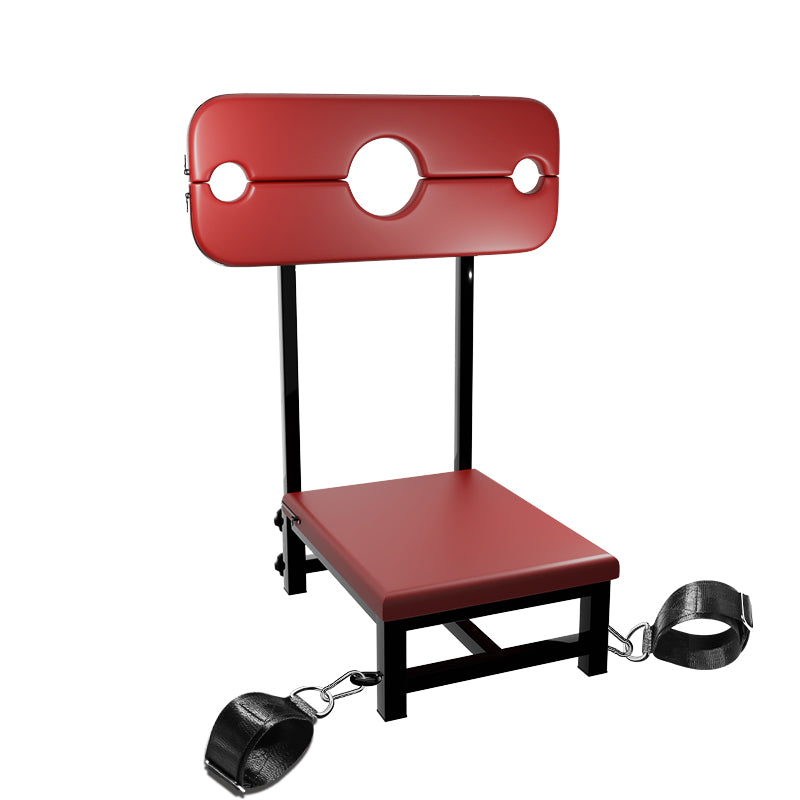 Heavy Duty Red Bondage Chair | Adjustable | Wrist & Ankle Cuffs | BDSM、mySite、bottomscart