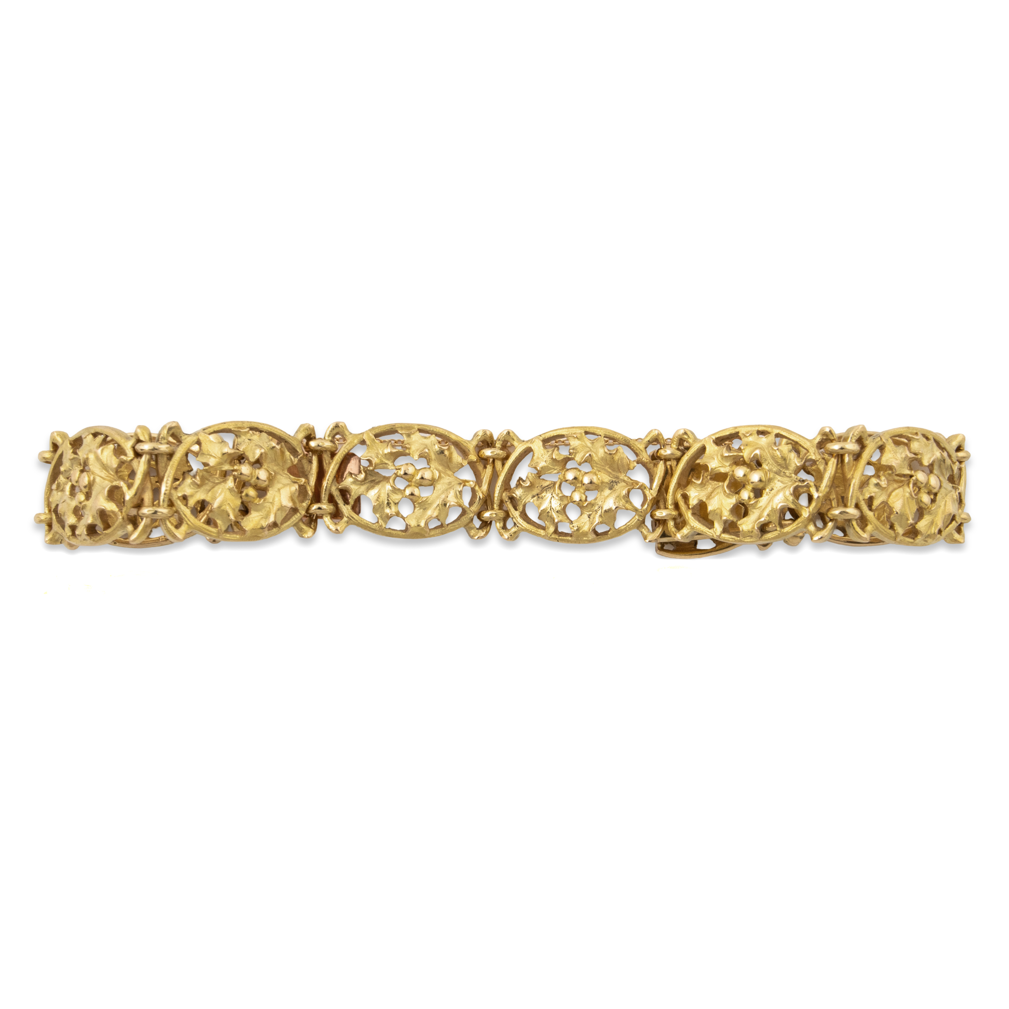 Antique French 18k Yellow Gold Spectacular Holly Bracelet 6.75、mySite、hinf8tx79