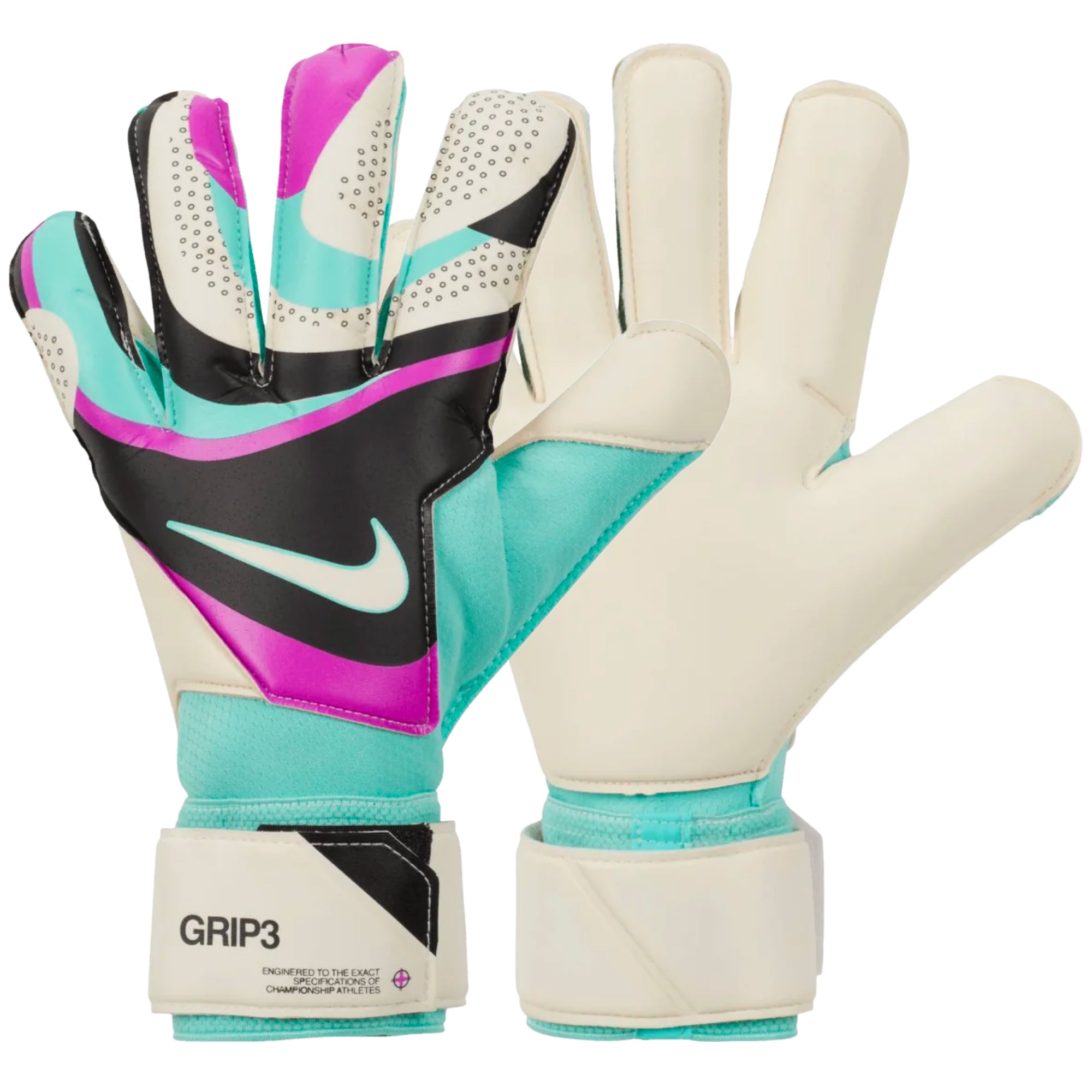 Nike Men's Grip 3 Goalkeeper Gloves White/Black/Purple、mySite、bottomscart