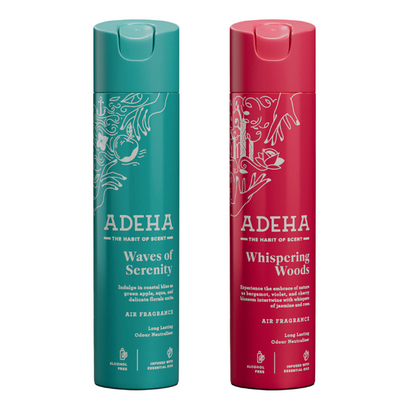 Room Air Freshener Spray | Waves of Serenity | Whispering Woods | 218 ml | Pack of 2、mySite、camillekostekn