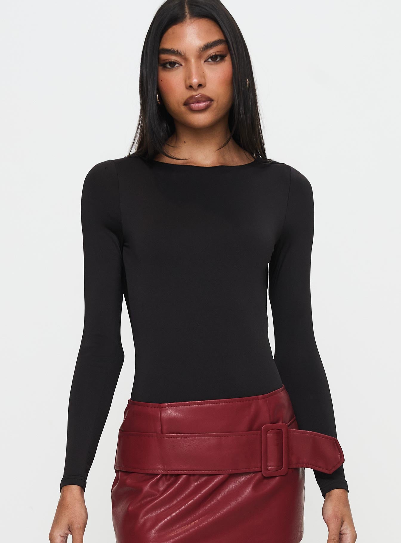 Quinby Backless Long Sleeve Bodysuit、mySite、solidvoid