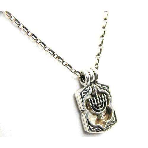Michael Bromberg Sterling Silver Menorah in Motion Photo Locket Necklace、mySite、topwebapps