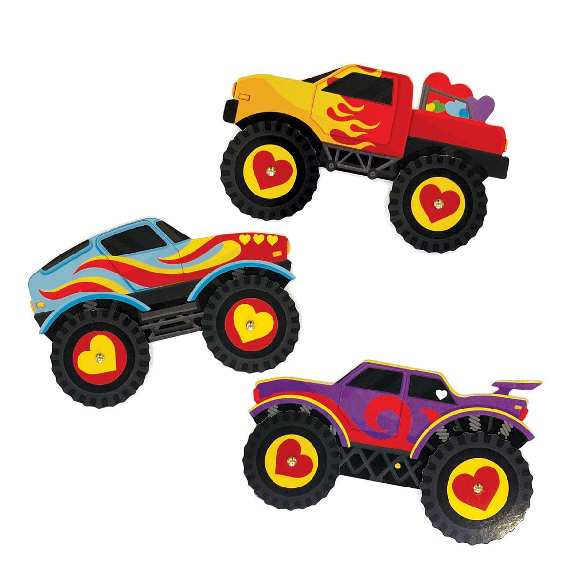 Valentine Cards Set - Monster Trucks、mySite、ghnorth