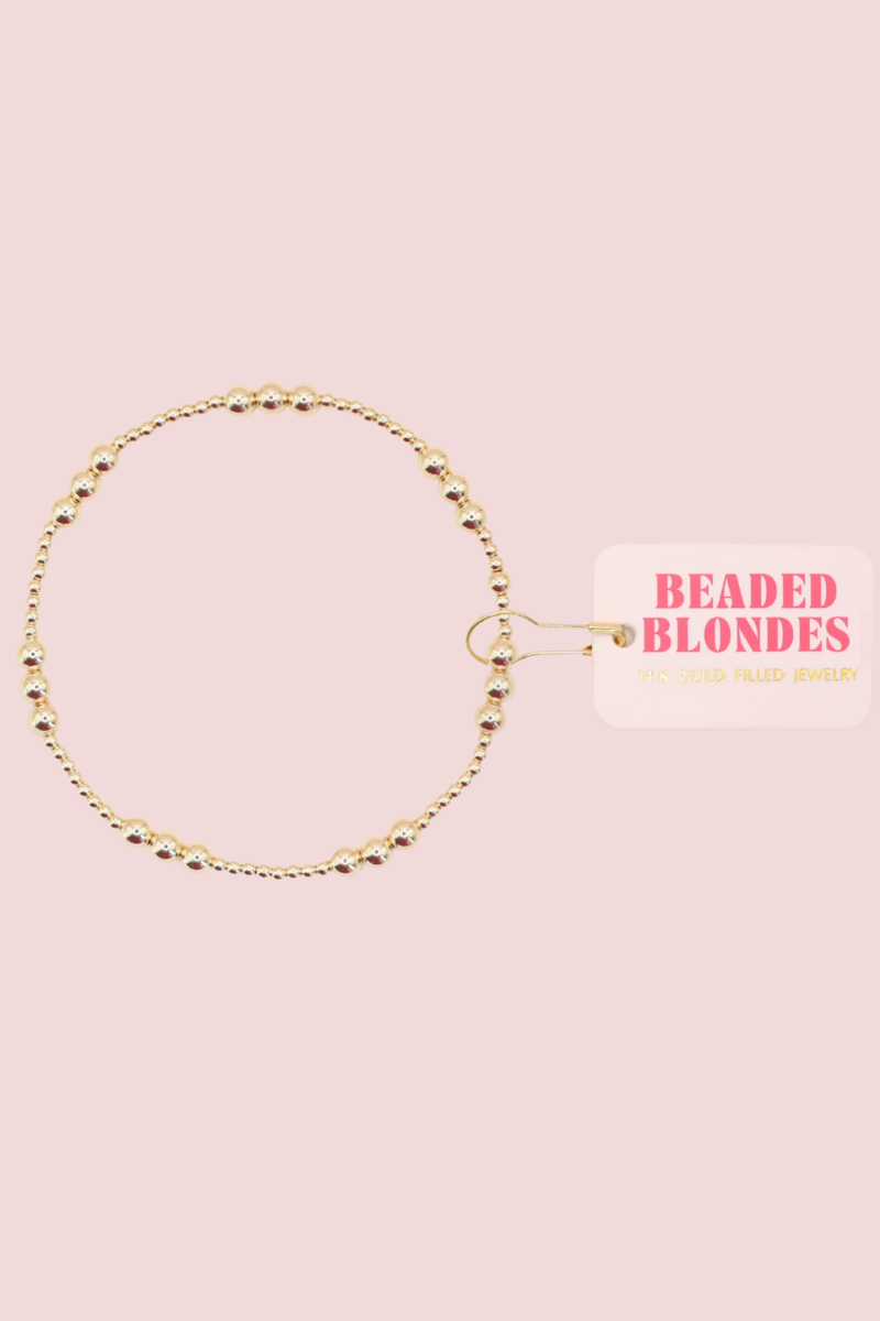 ILY Gold Beaded Bracelet- S/M、mySite、hinf8tx79