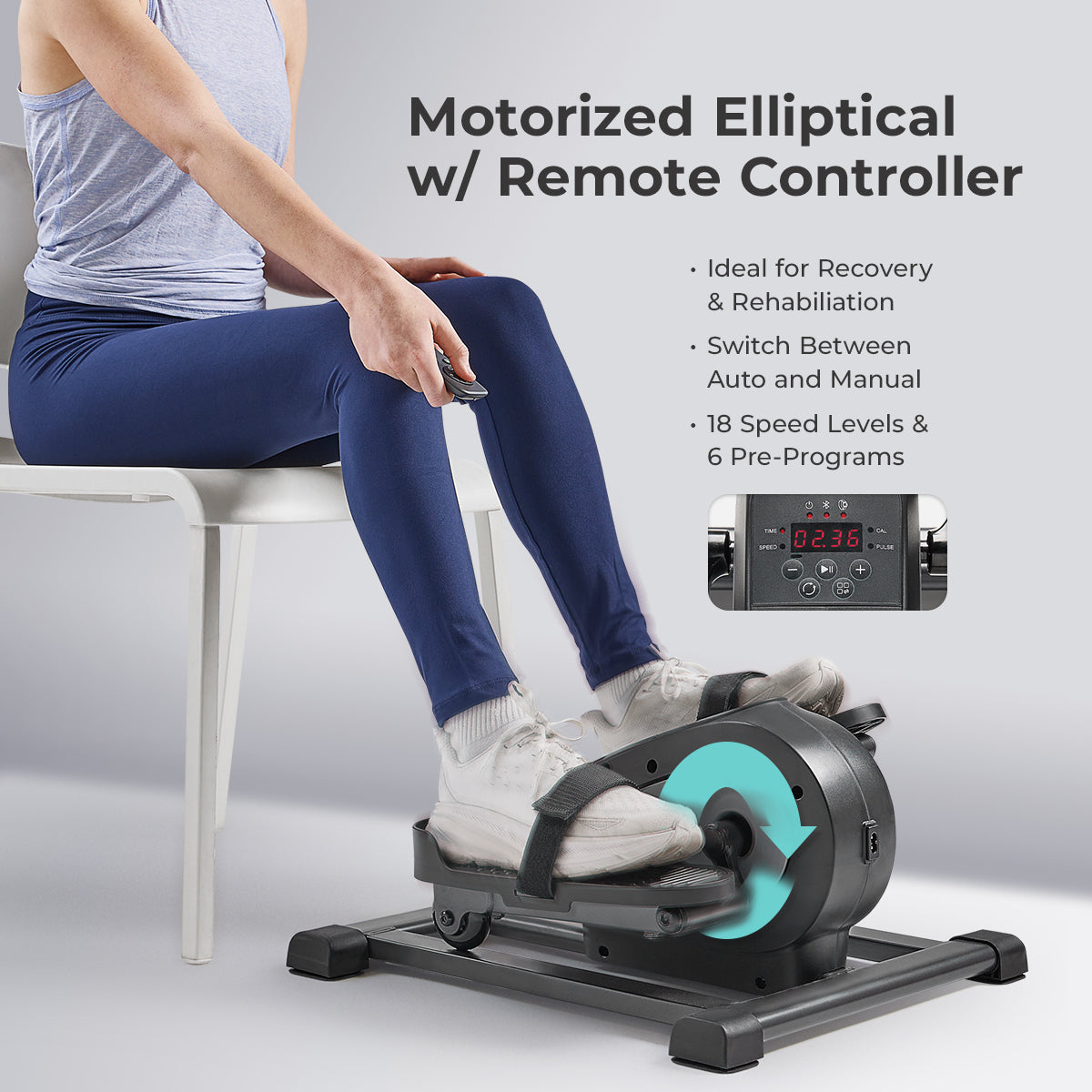  Motorized Mini Elliptical with 18-Levels Speed、mySite、ghnorth