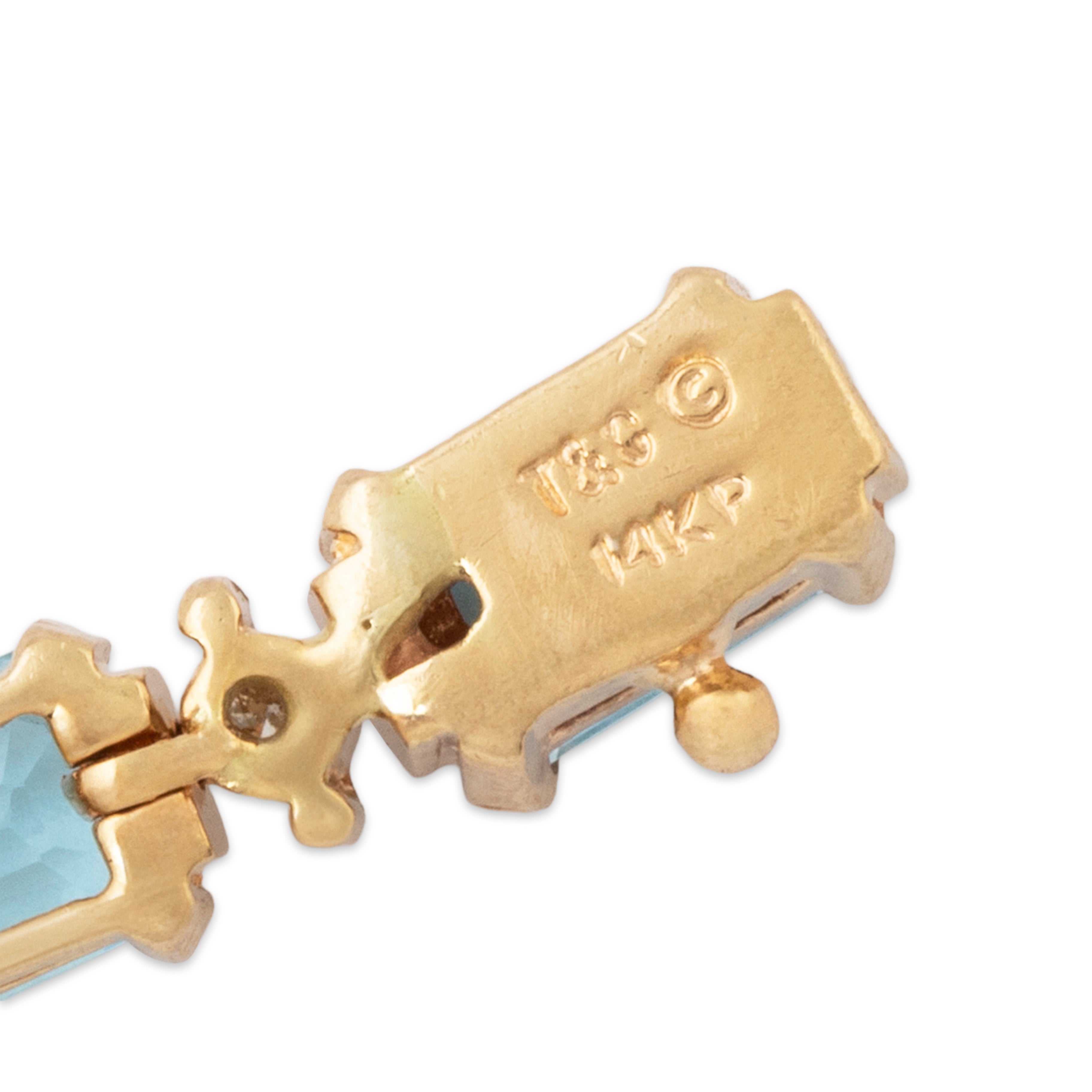 Vintage 14k Yellow Gold 12.24cttw Topaz .288cttw Diamond Tennis Bracelet 6.75、mySite、hinf8tx79