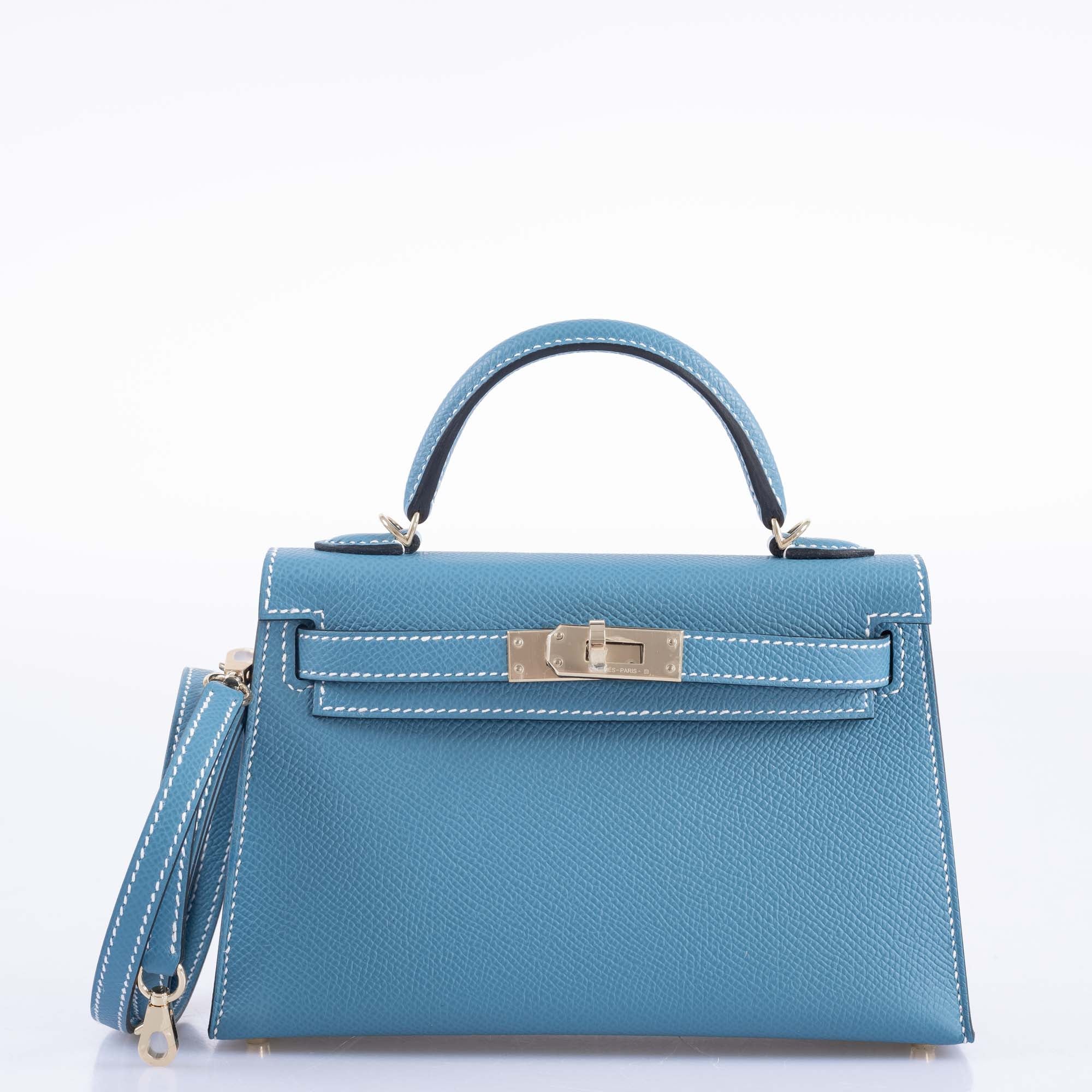 Hermès Kelly 20 Mini II Sellier Blue Jean Epsom Palladium Hardware、mySite、garminoutage.com