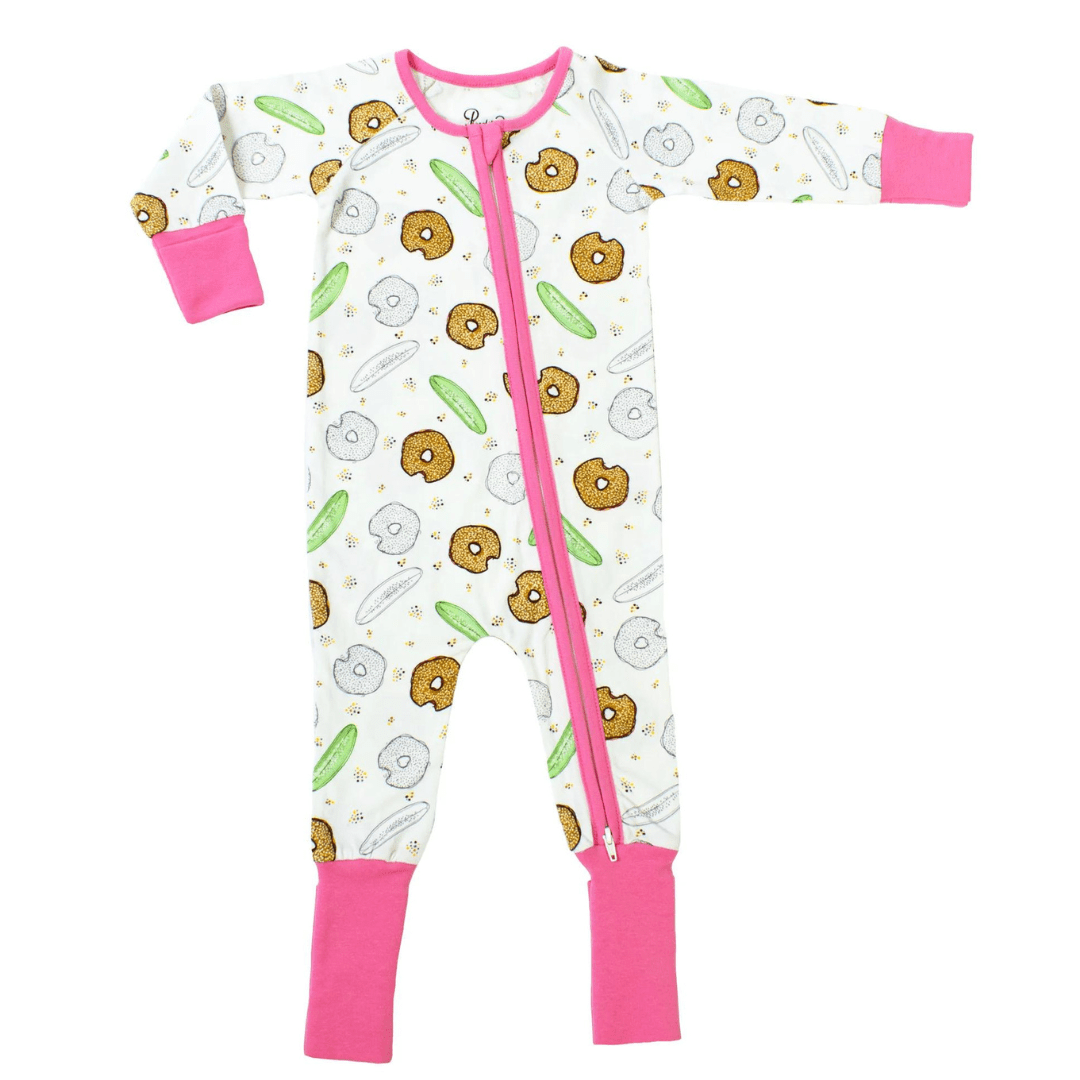 Pickle Bagel Pink Zip Up Pajamas - (Kids Unisex Sizes 3M - 24M)、mySite、topwebapps