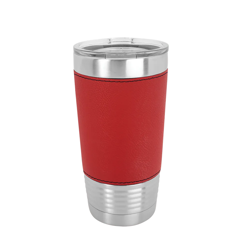 Polar Camel 20 oz. Laserable Leatherette Tumbler w/ Clear Lid、mySite、noshort