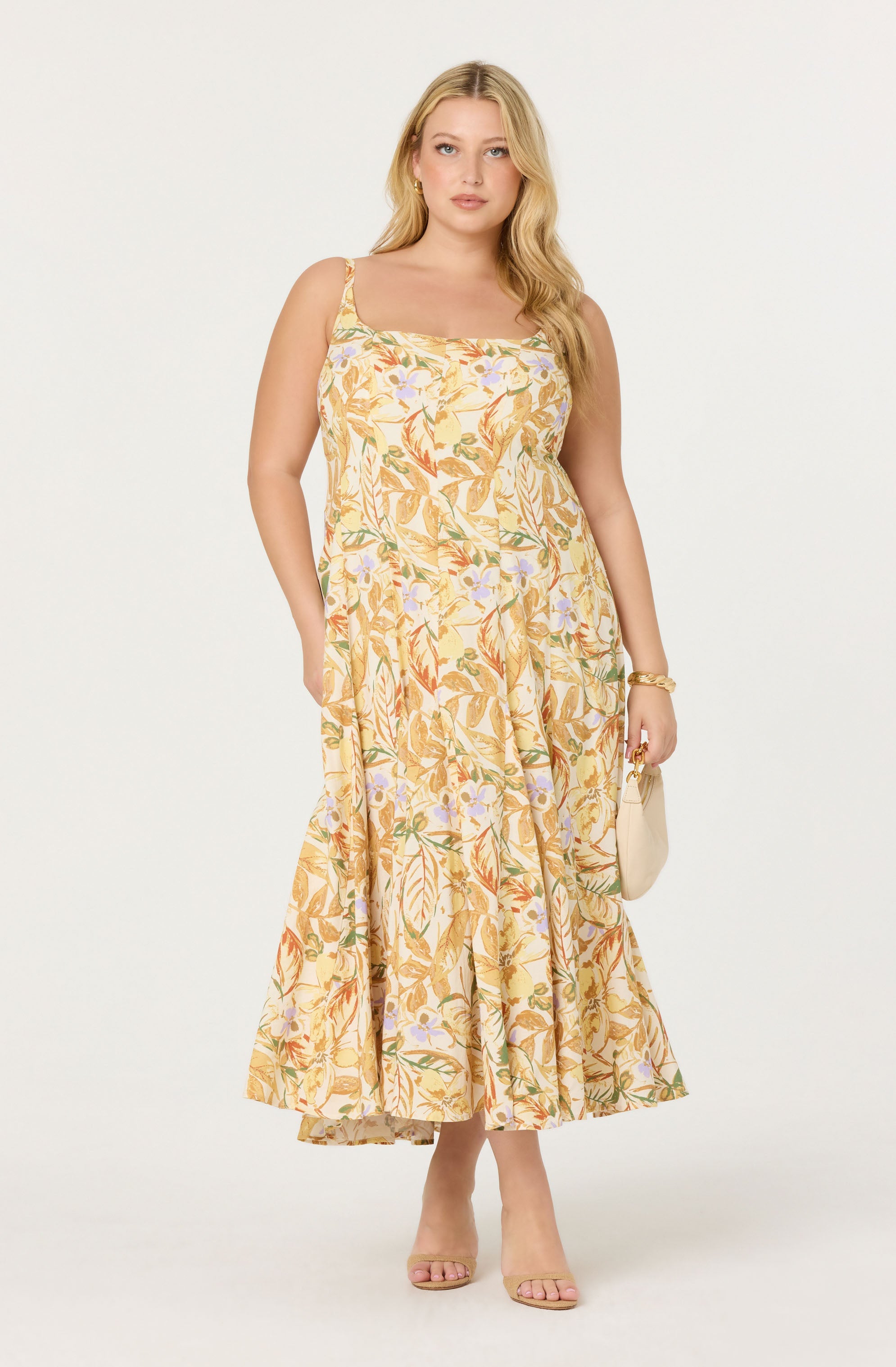 Jaleyah Paneled Flare Midi Dress、mySite、solidvoid