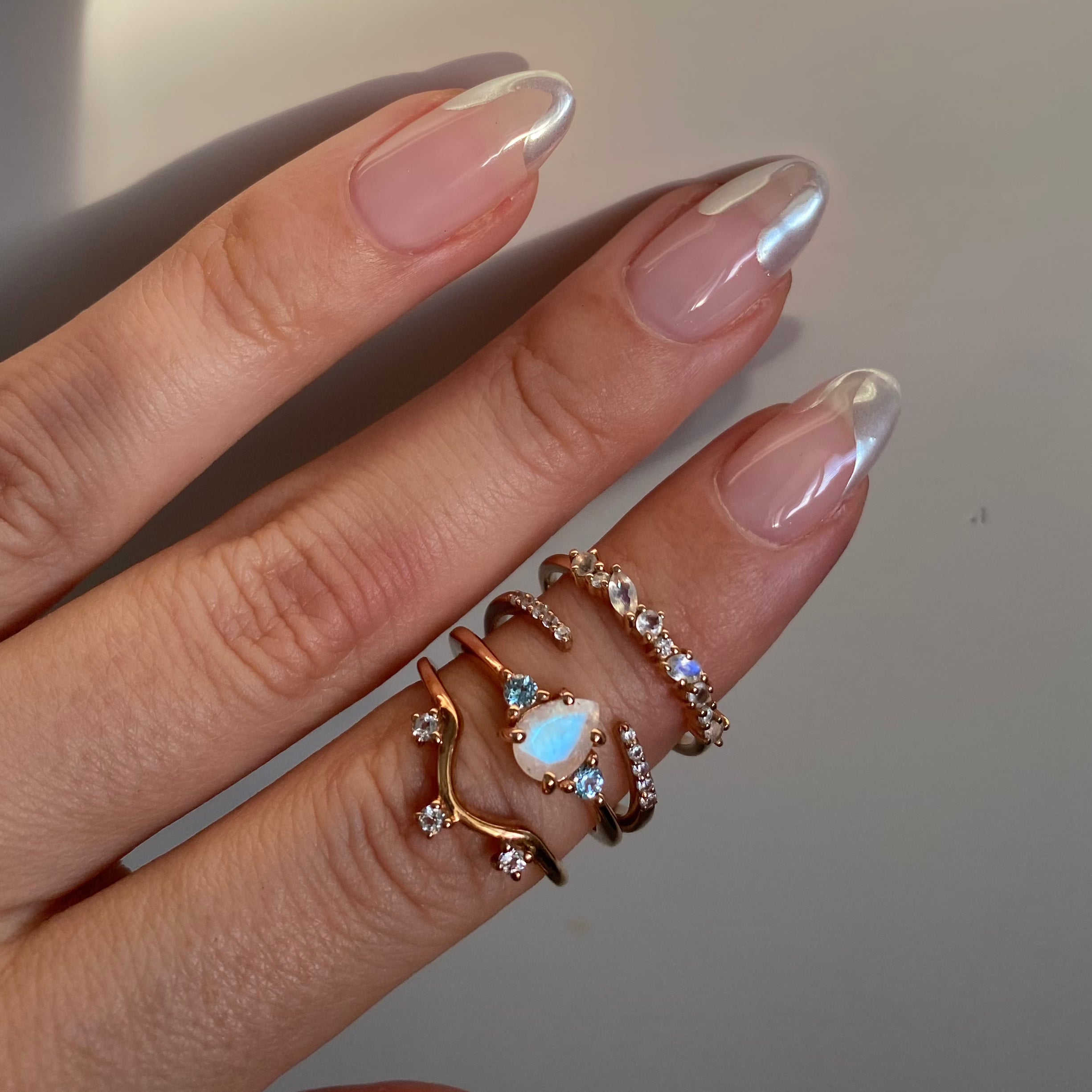 Moonstone White Zircon Ring - Grace、mySite、hinf8tx79