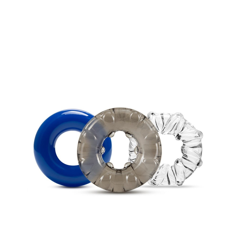 Stay Hard By Blush® | Triple Stretch Penis Rings (3-Pack)、mySite、bottomscart