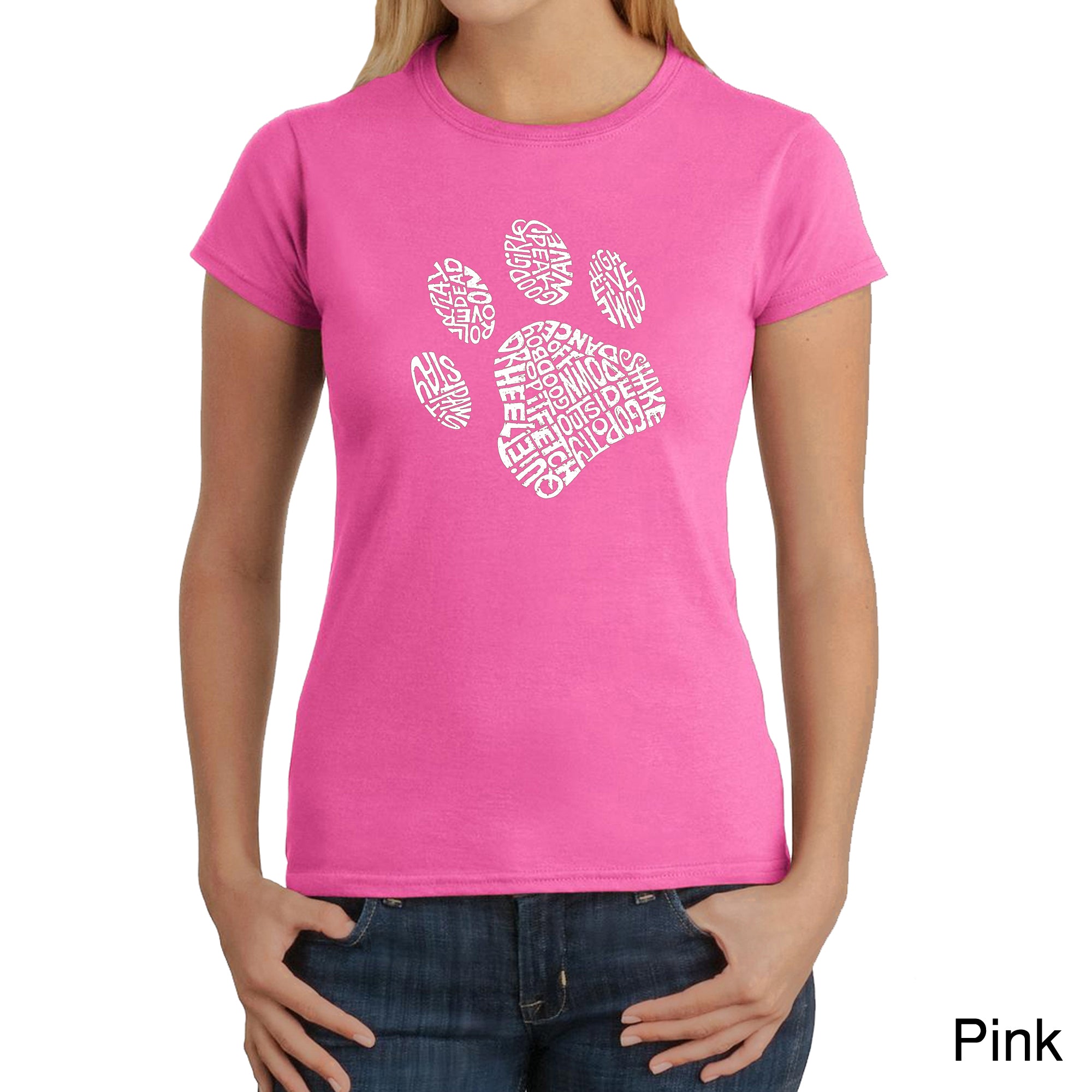 Dog Paw - Women's Word Art T-Shirt、mySite、camillekostekn