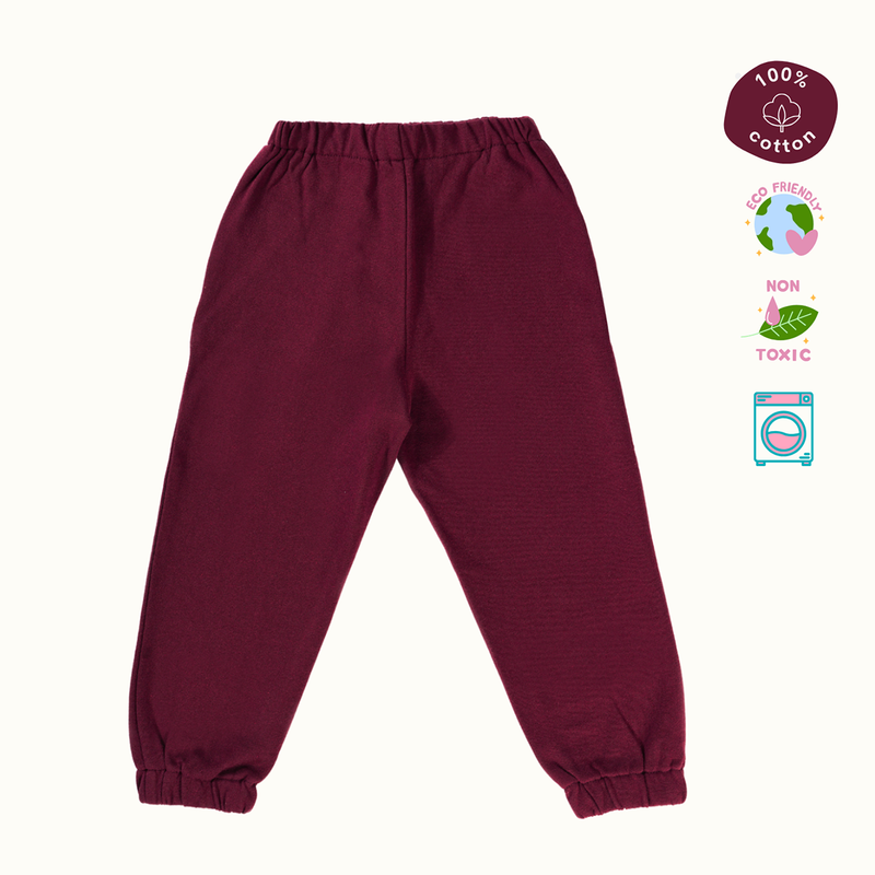 Cotton Terry Sweat Pants | Maroon & Yale Blue | Set of 2、mySite、camillekostekn