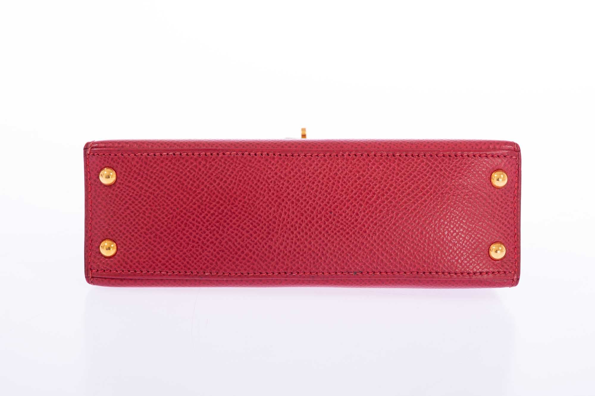 Vintage Hermès Kelly 15 Sellier Micro Rouge Vif Courchevel Gold Hardware、mySite、garminoutage.com