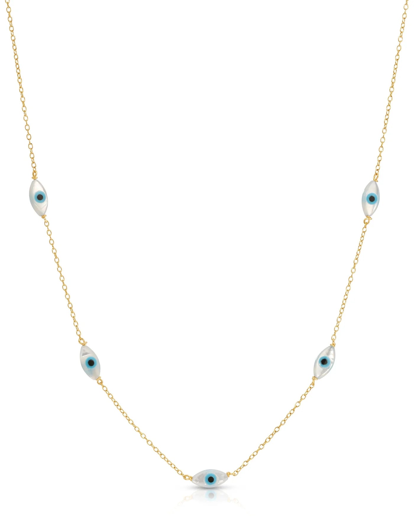 Dainty Gold Necklace: Evil Eye Charms、mySite、topwebapps