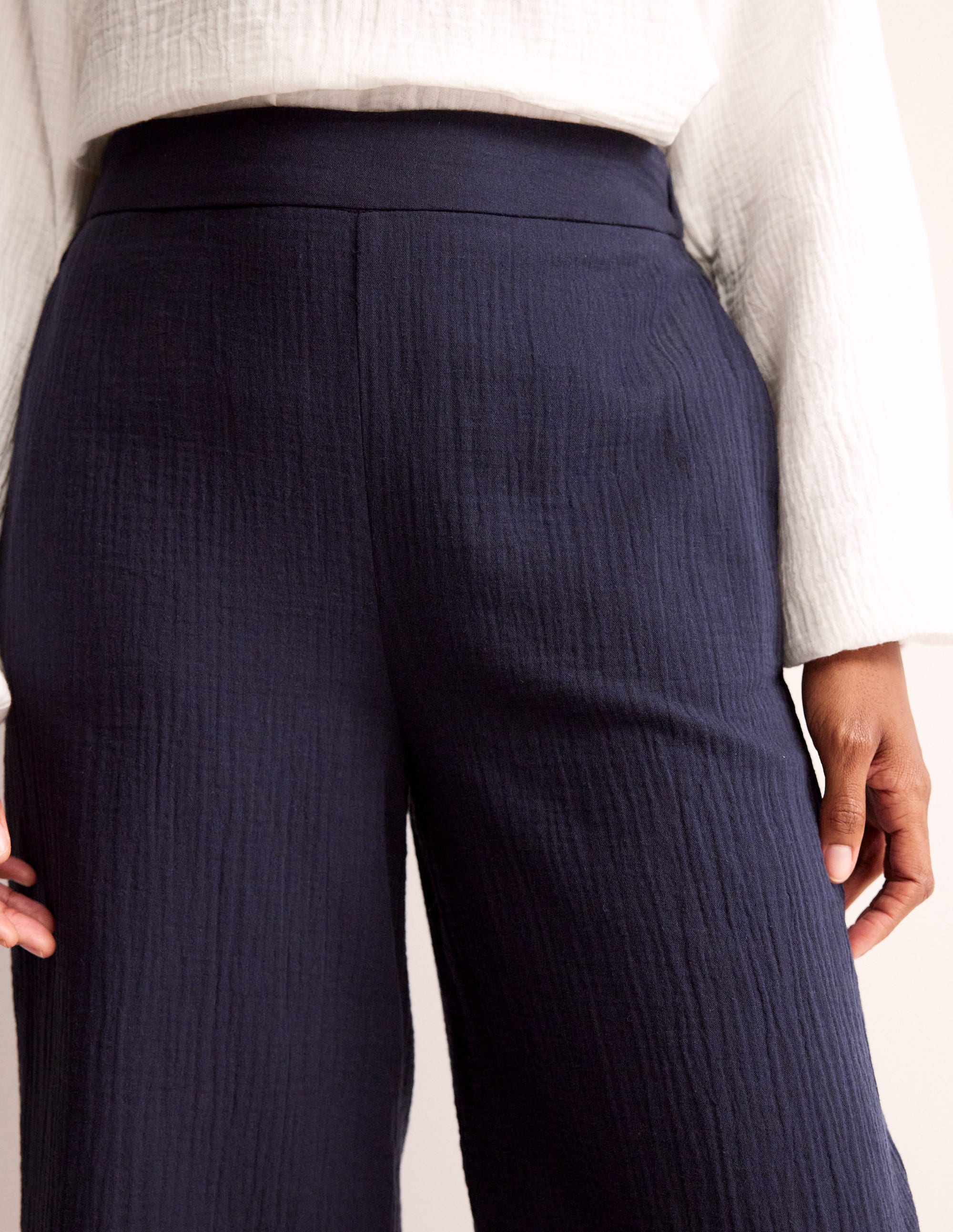  Pull-on Doublecloth Trousers-Navy、mySite、ashleygrahame