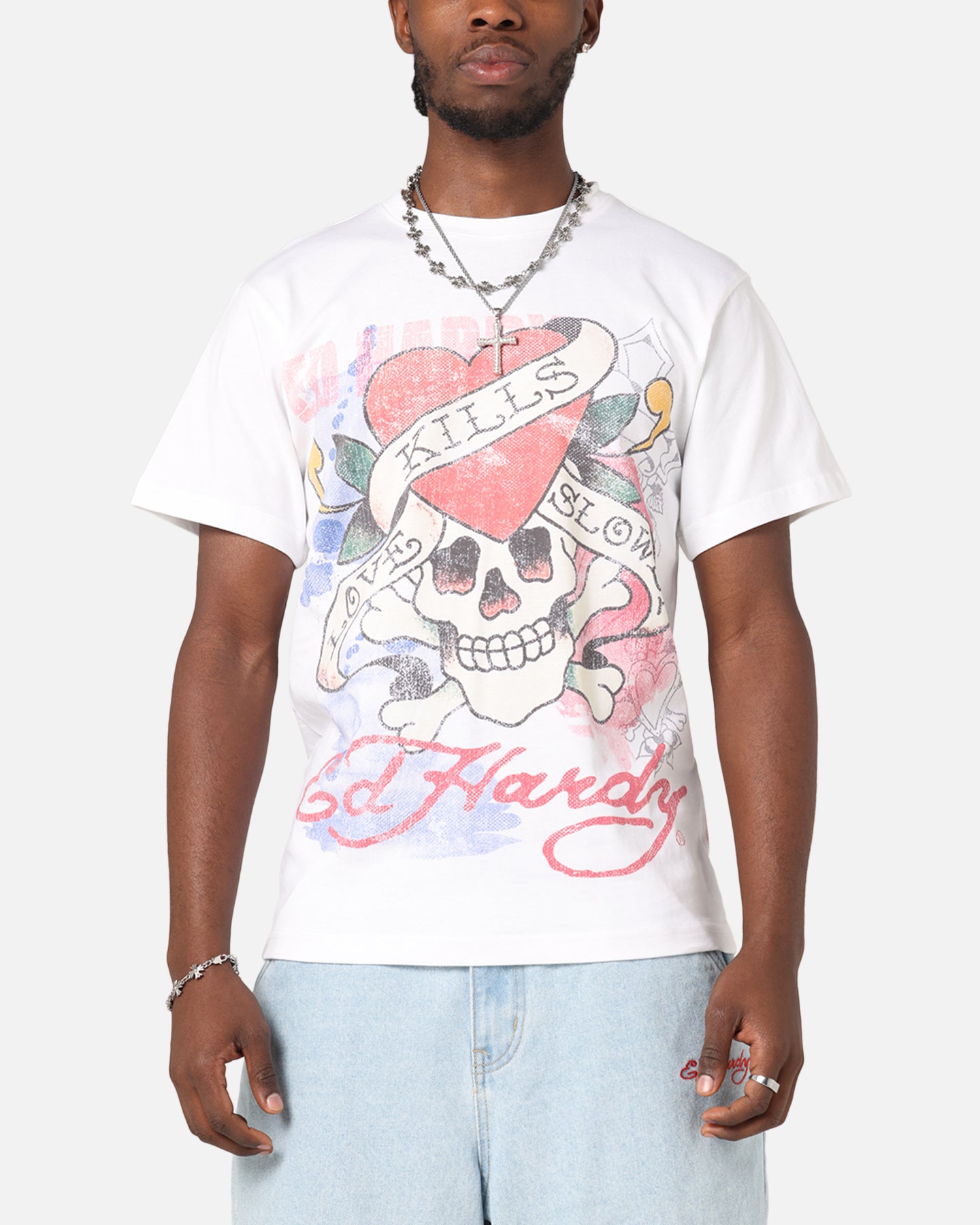 Ed Hardy Love Kills Slowly Vintage T-Shirt White、mySite、zt4zffjzw