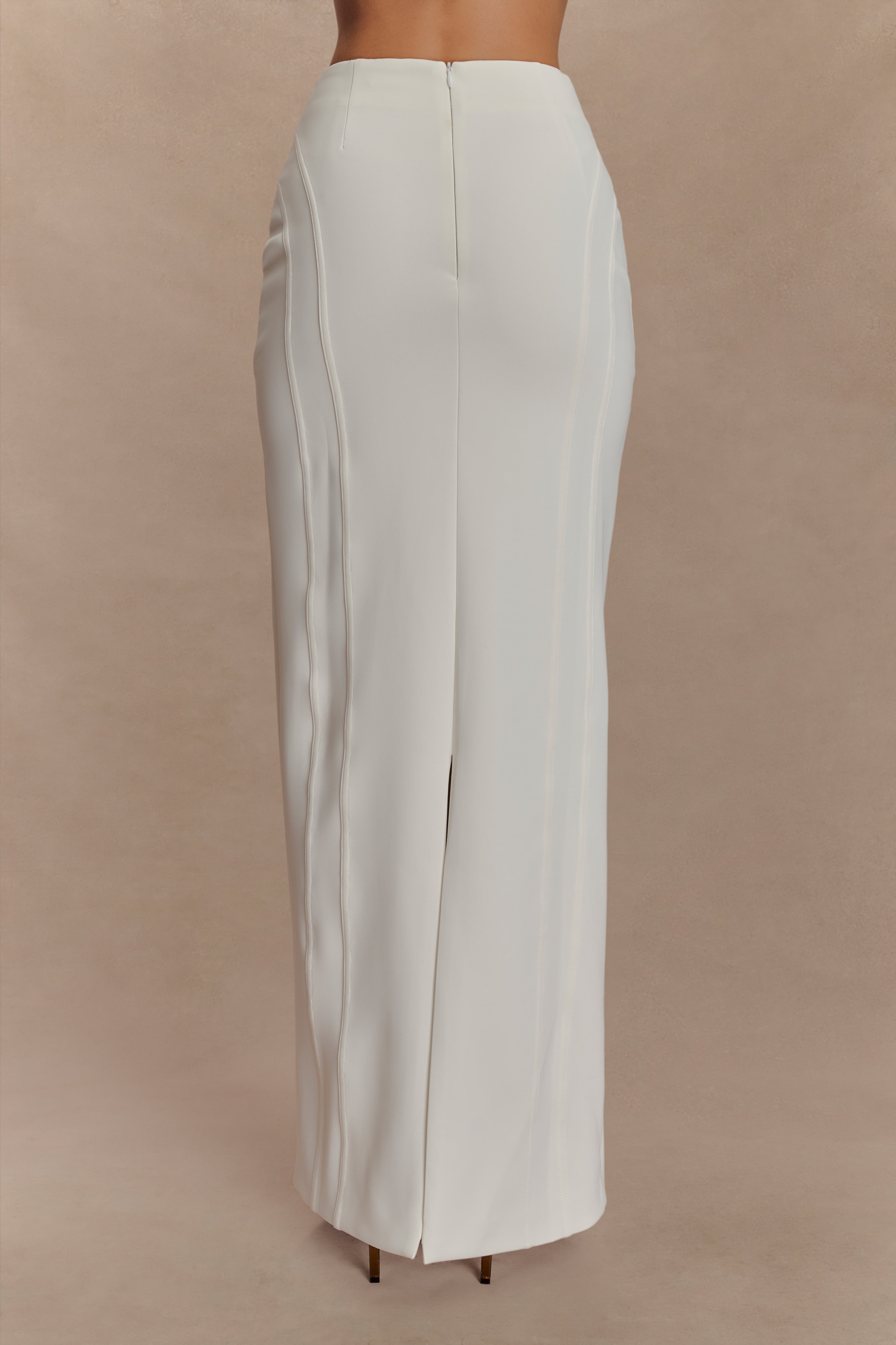 Alma High Waist Maxi Skirt - White、mySite、solidvoid