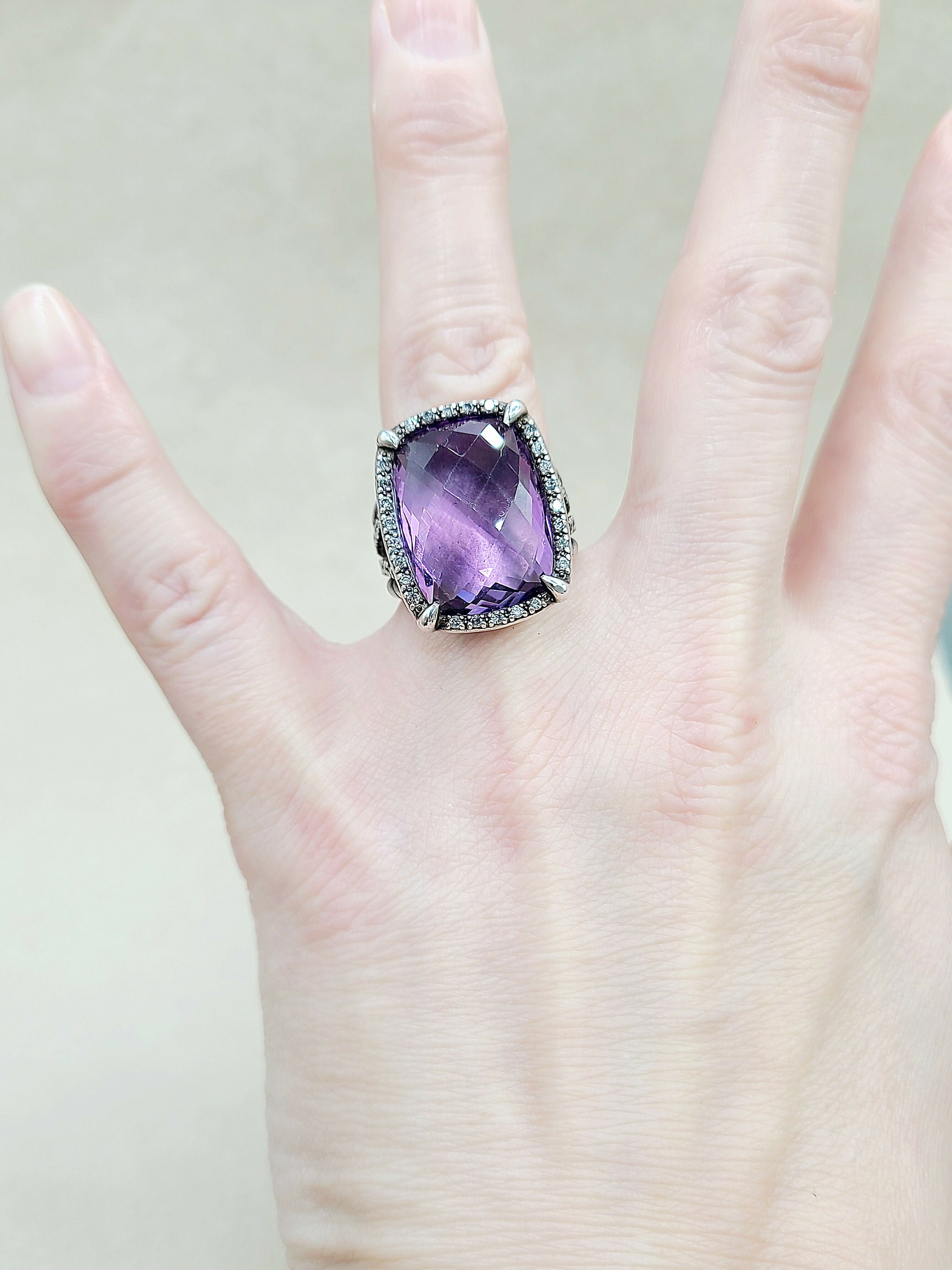 David Yurman Chatelaine Elongated Ring Amethyst & Diamonds、mySite、hinf8tx79