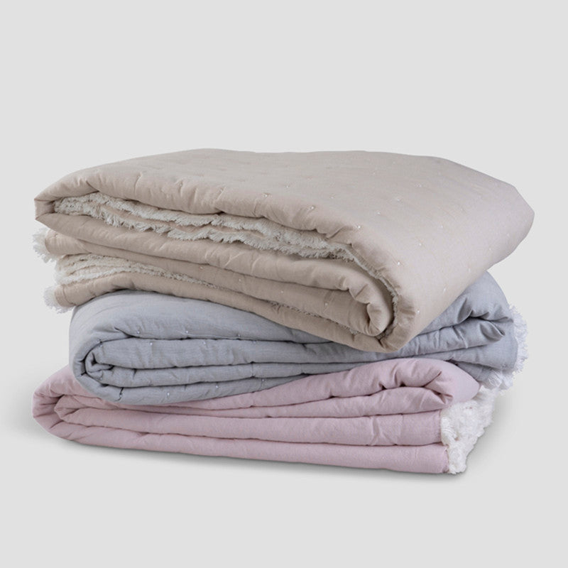 Cotton Bedspread with Pillow Covers | Lavender | Set of 3、mySite、camillekostekn