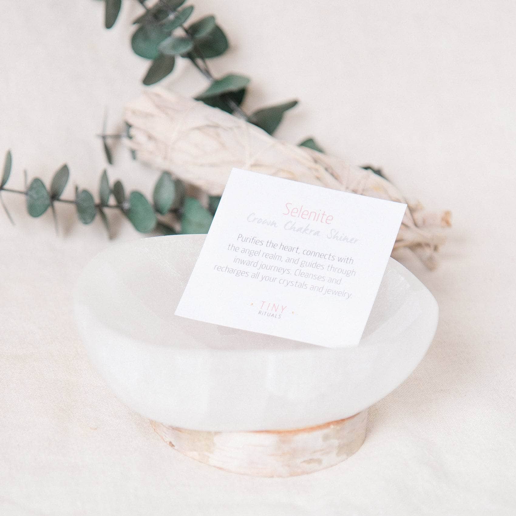 Selenite Crystal Recharging Bowl - Hand Carved、mySite、hinf8tx79