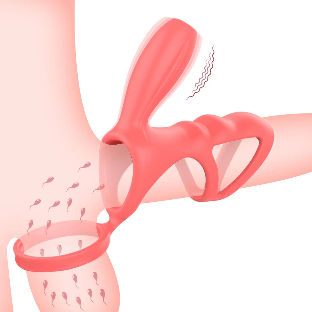 Couples Vibrating Dual Cock Ring | Scrotum Sling | Clitoral Stimulator、mySite、bottomscart