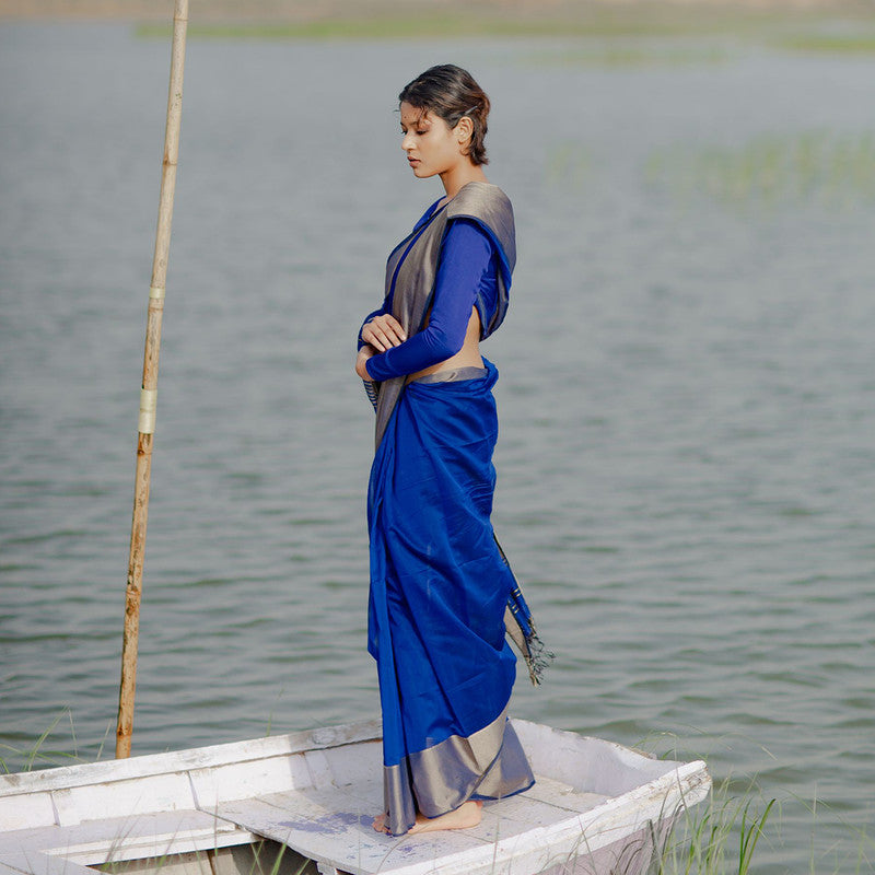 Maheshwari Silk Cotton Saree | Blue、mySite、camillekostekn