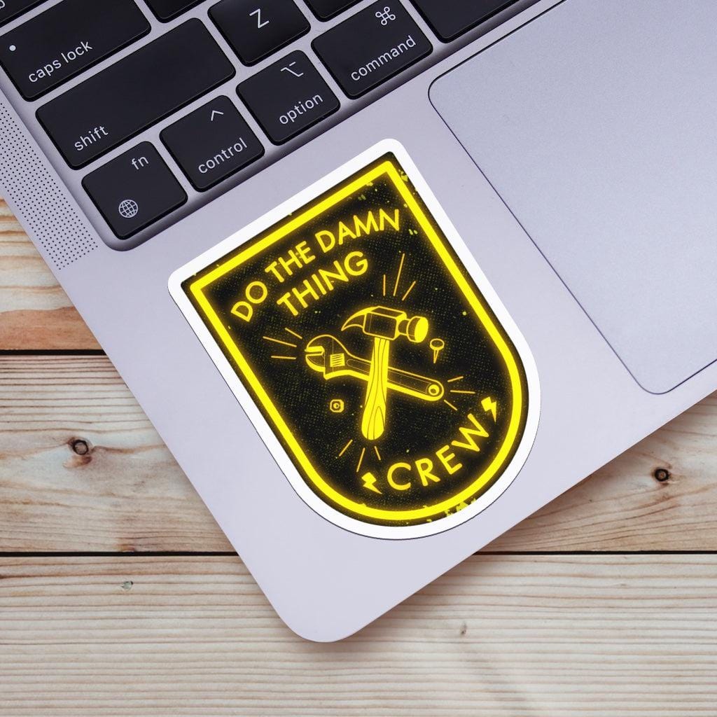  Do The Damn Thing Crew Sticker - Yellow、mySite、elrpsem3k
