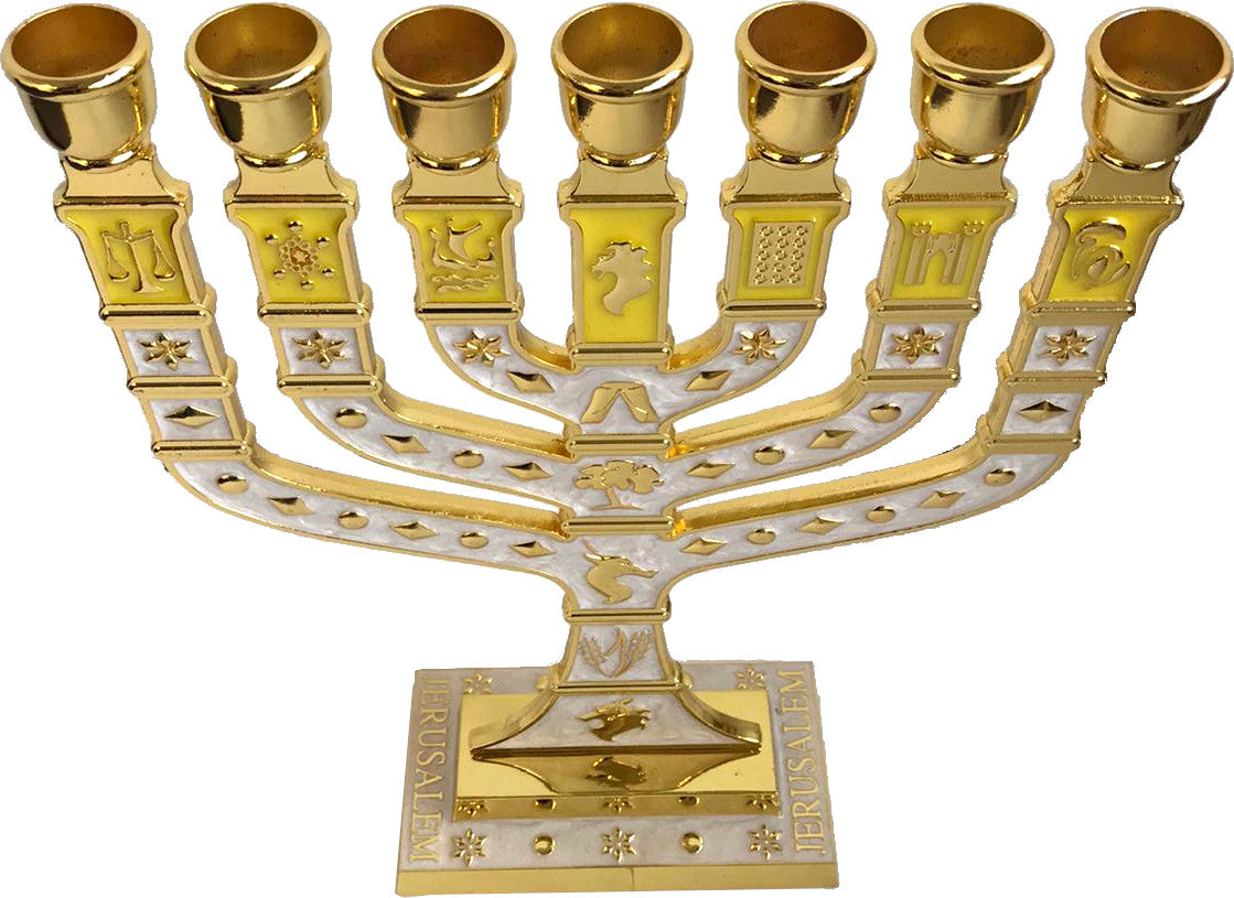  Holy Land Market Jewish Candle Sticks Menorah - 7 Branches - 12 Tribes of Israel Menorah、mySite、elrpsem3k