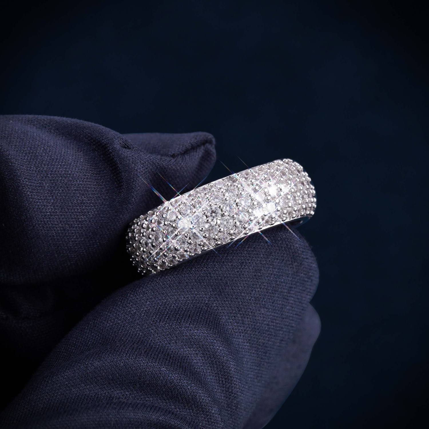 VVS 5-Row Iced Band Ring 14K Gold、mySite、hinf8tx79