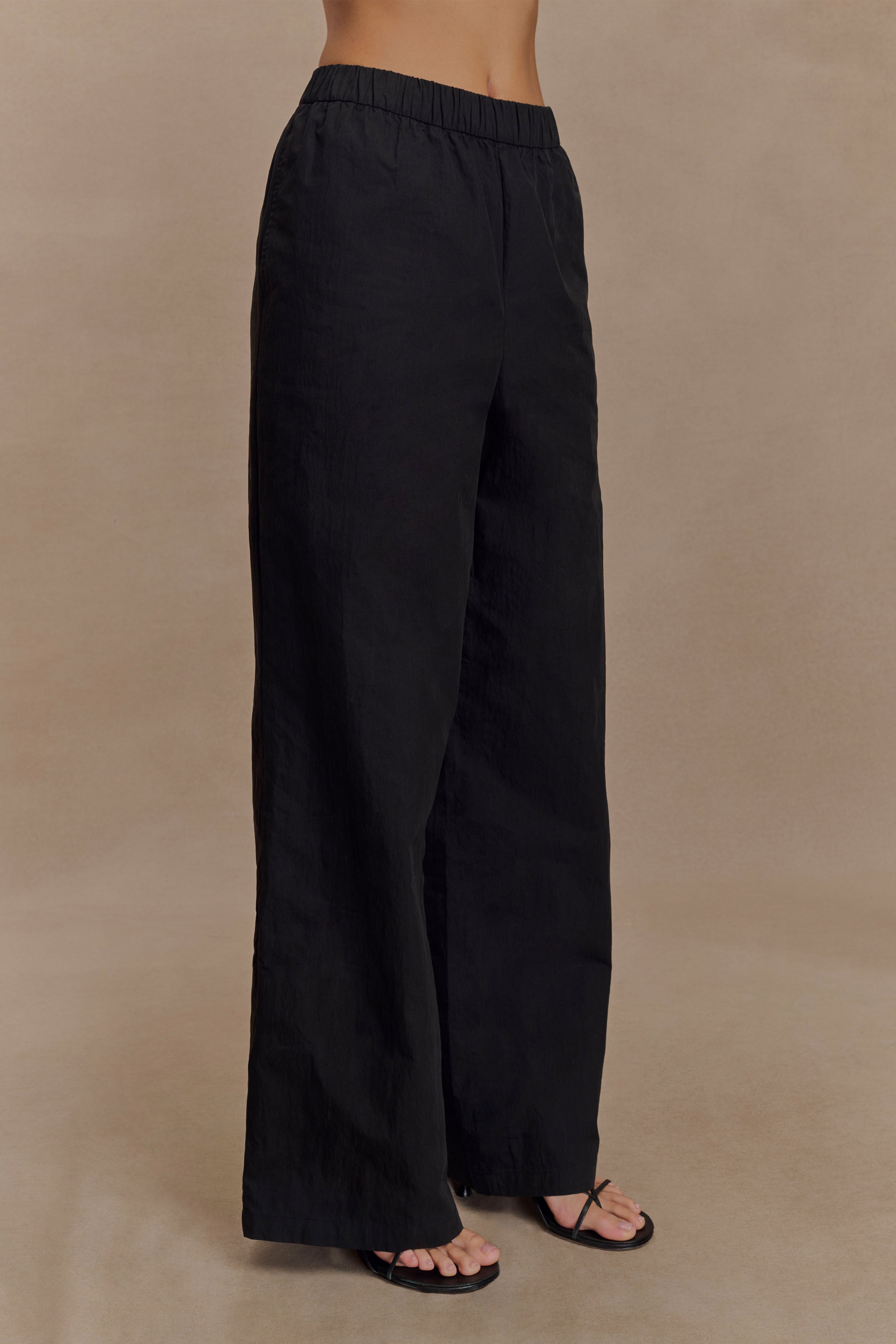Campbell Cotton Wide Leg Pants - Black、mySite、solidvoid