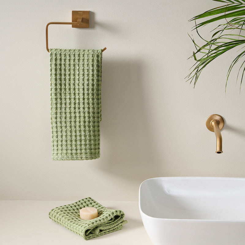 Cotton Hand Towel | Waffle | Frosted Green、mySite、camillekostekn