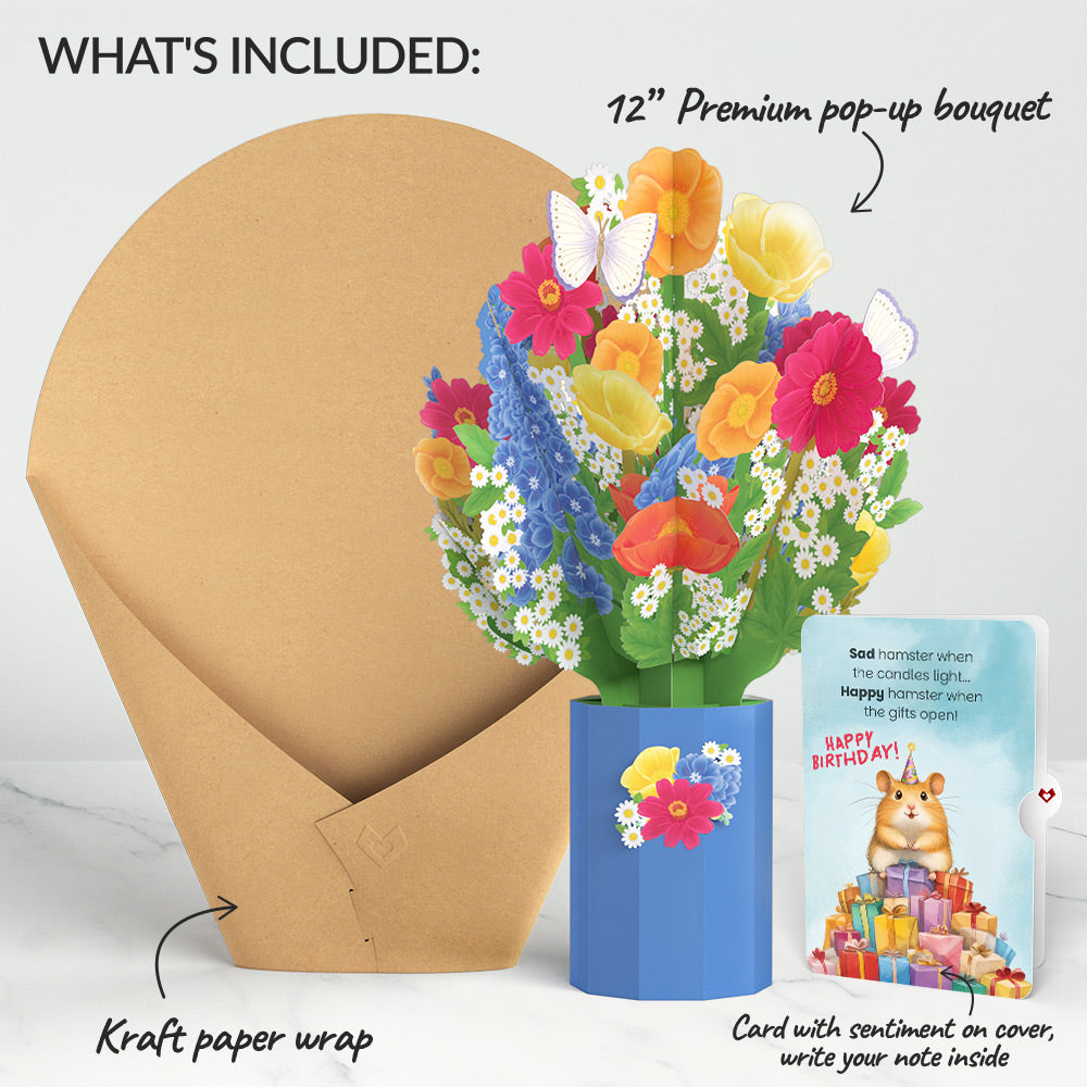 Wildflower Birthday Bouquet and Happy Hamster Sentiment Set、mySite、solidvoid