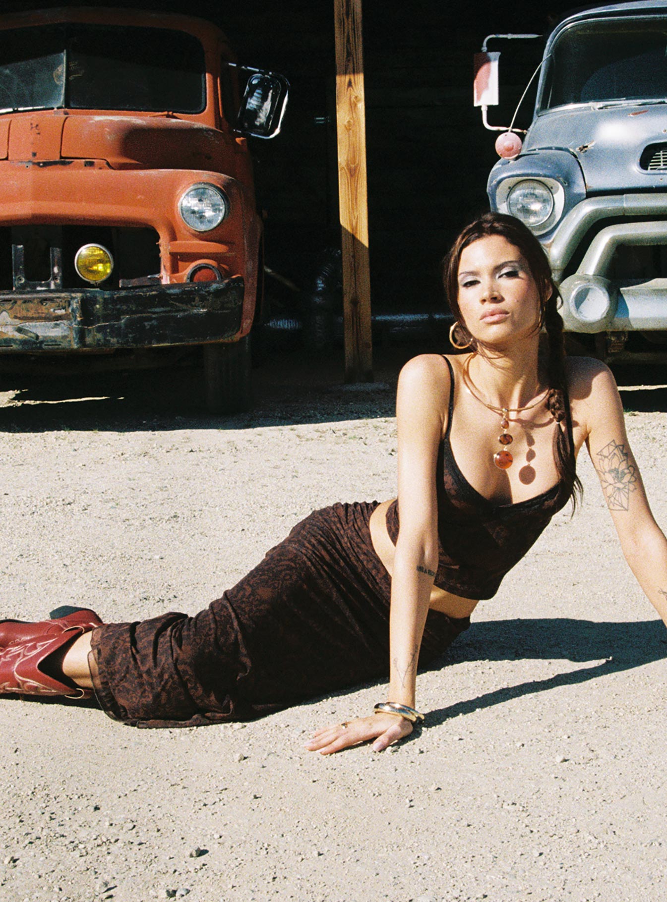 Hostona Maxi Skirt Mutli、mySite、solidvoid