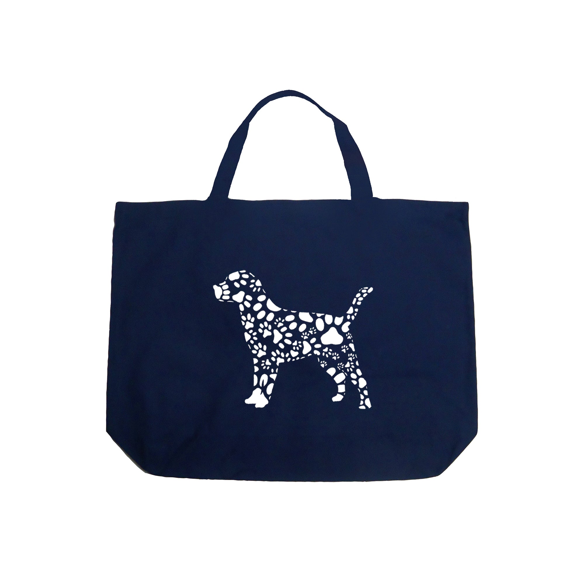 Dog Paw Prints - Large Word Art Tote Bag、mySite、camillekostekn