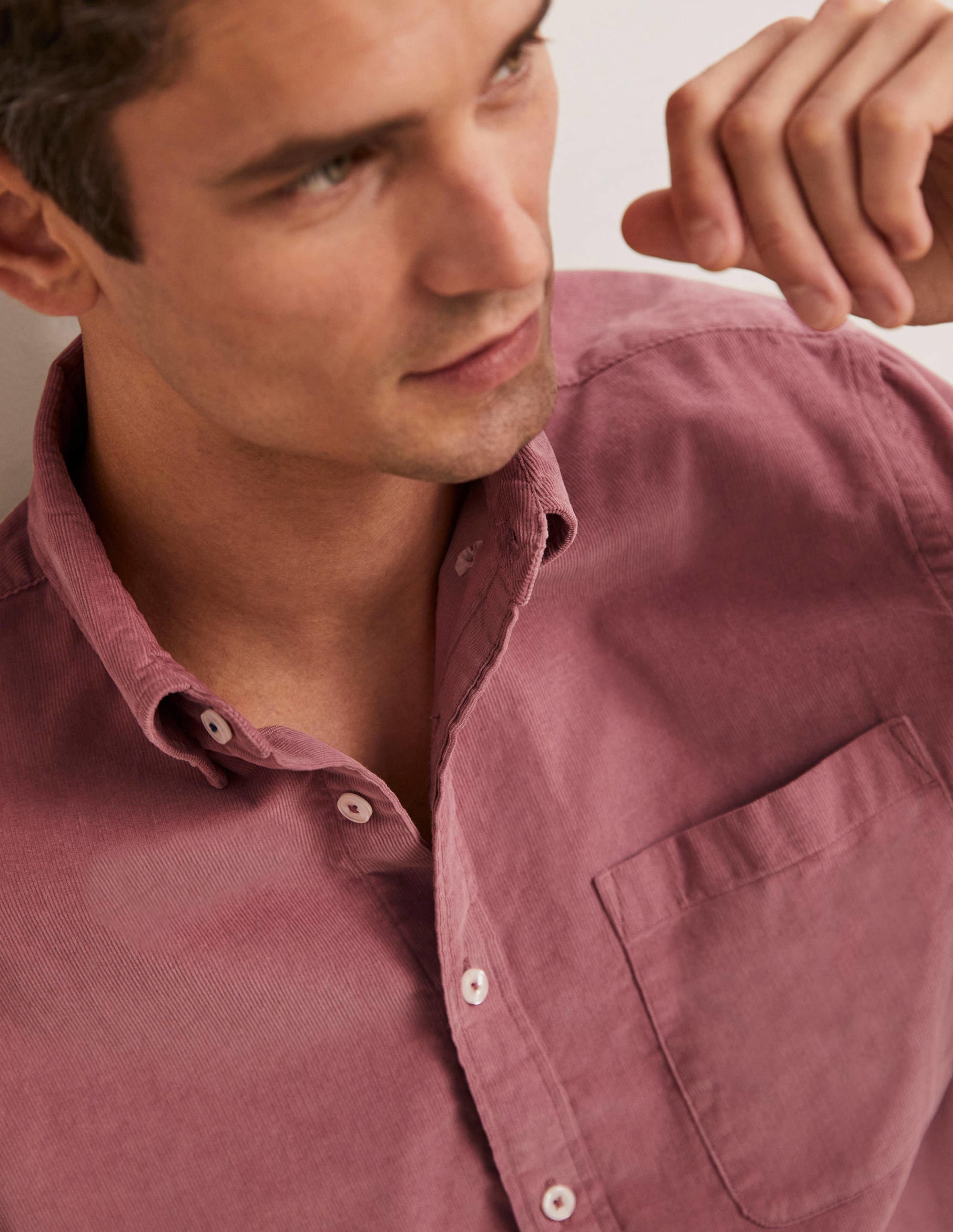  Button Down Cord Shirt-Dusky Pink、mySite、ashleygrahame