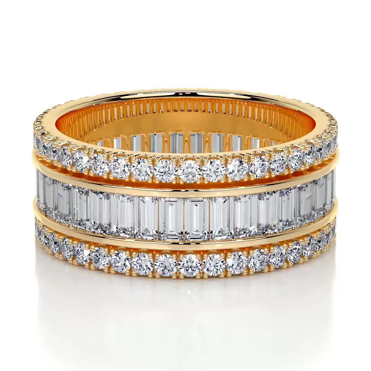 Paige Lab Grown Eternity Wedding Ring (4 Carat) -18K Yellow Gold、mySite、hinf8tx79