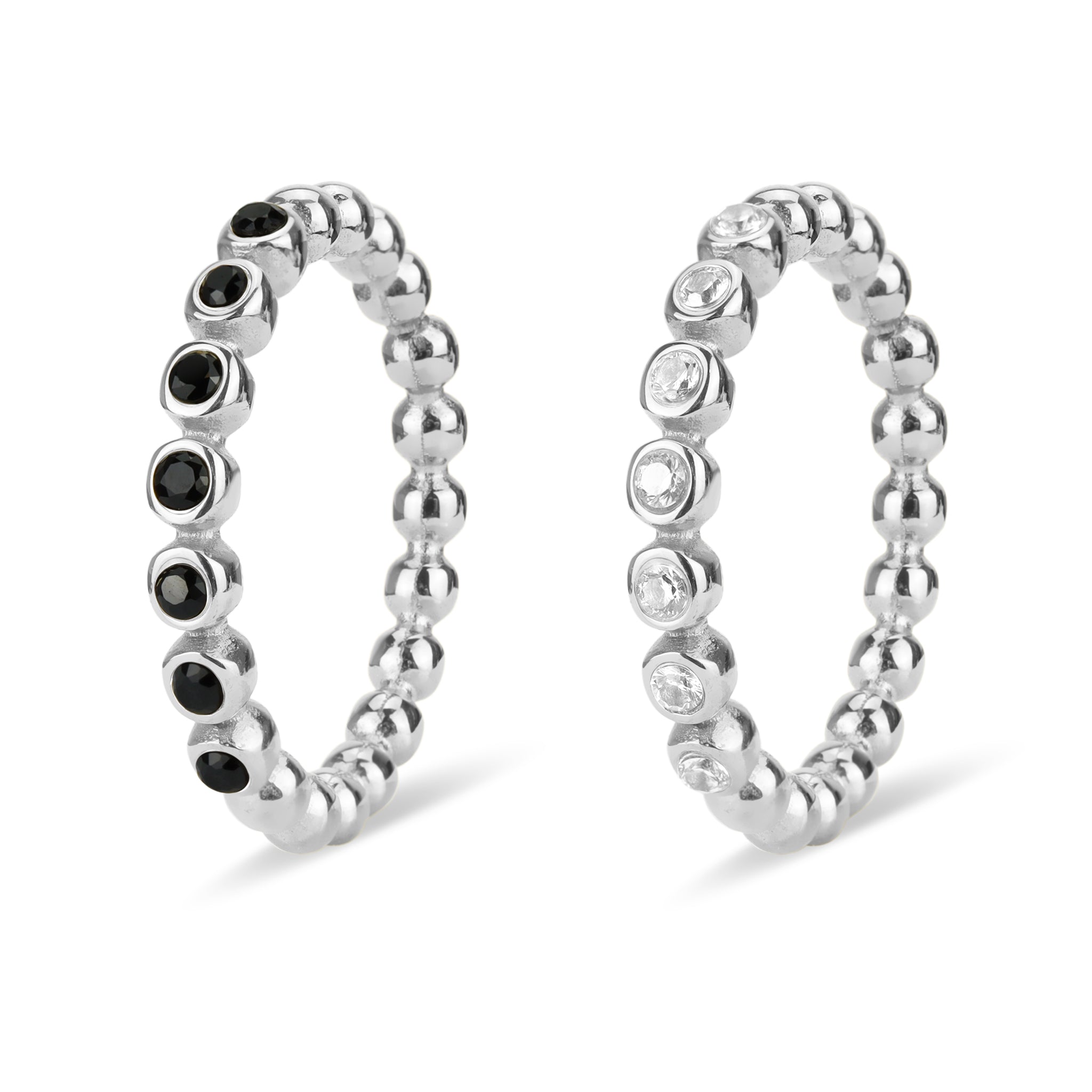 Stainless Steel Beaded CZ Stacking Ring / CSR0006、mySite、dreamappss