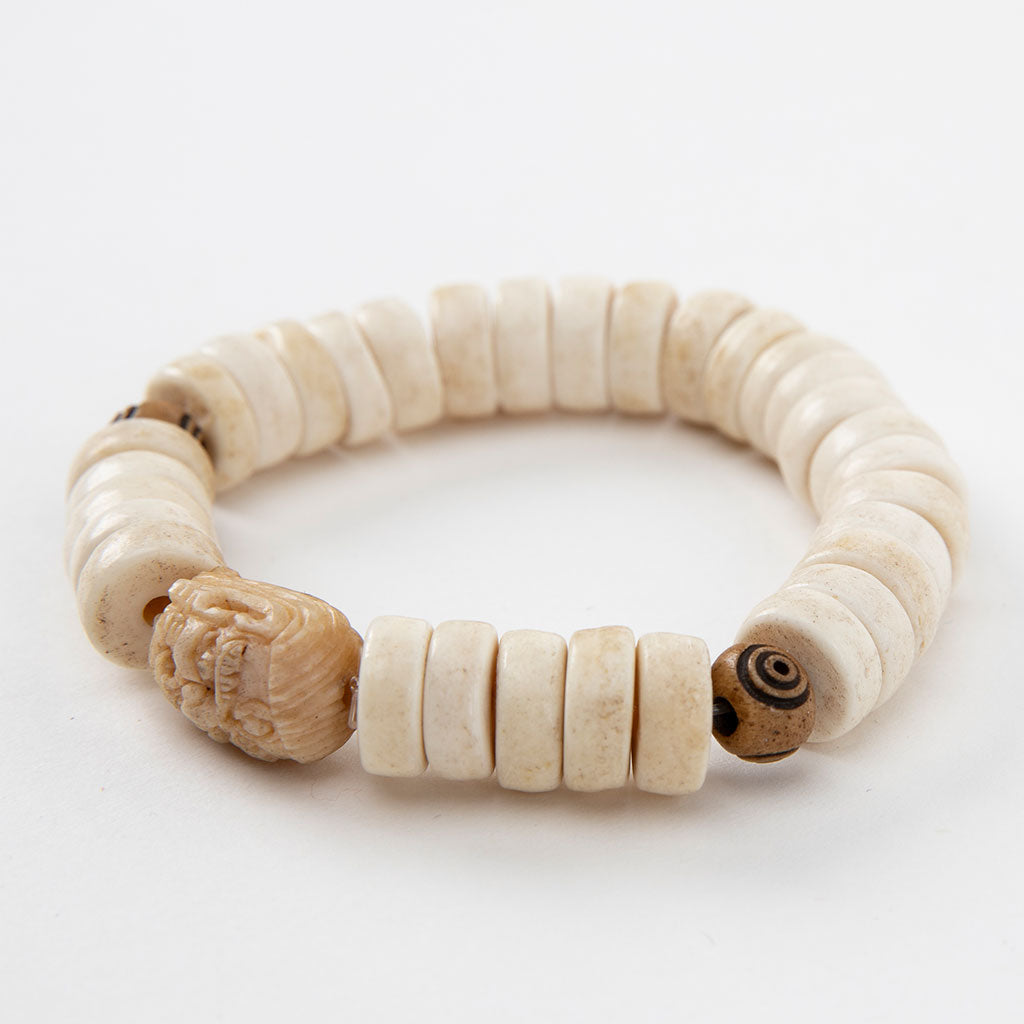 Mahakala White Bone Bracelet、mySite、topwebapps