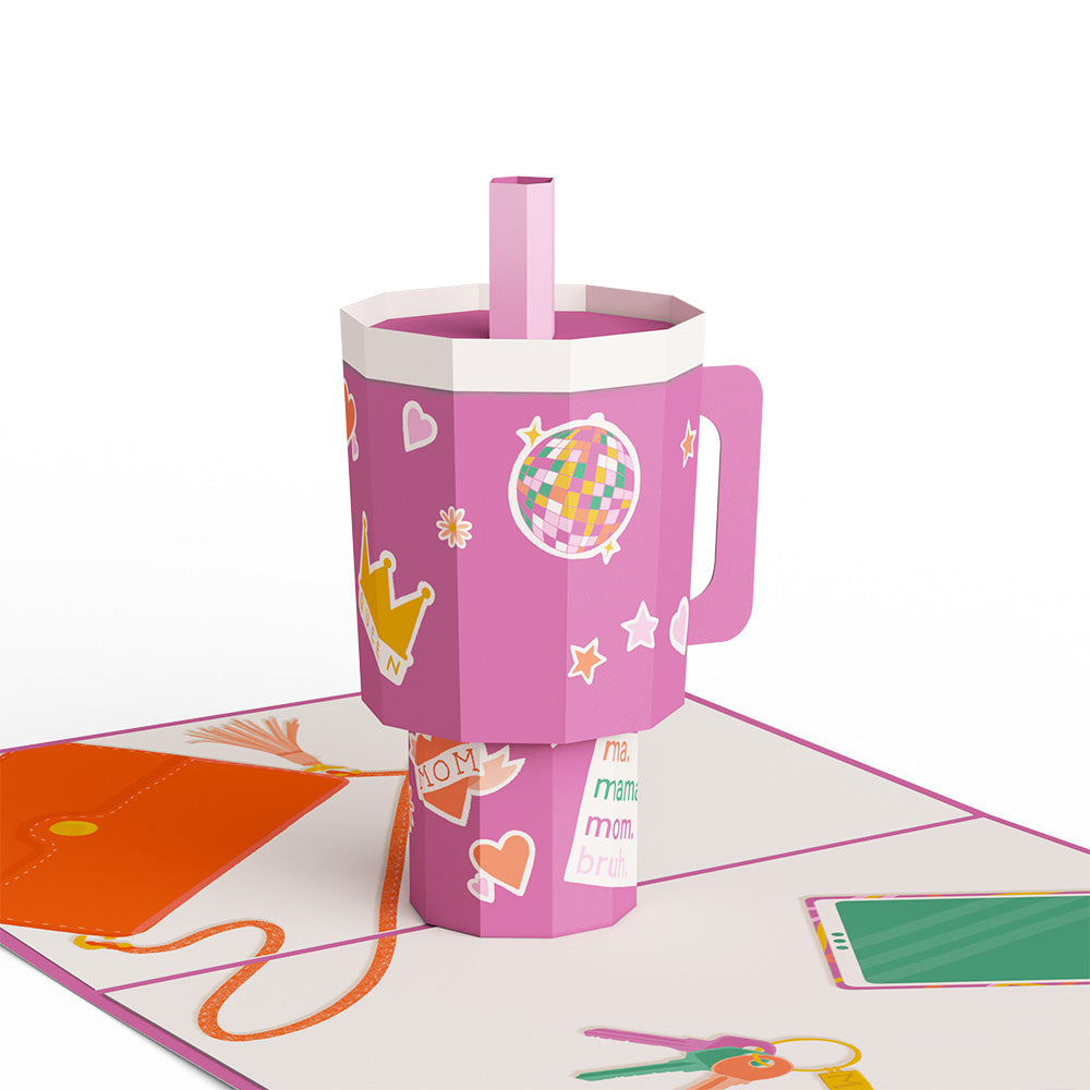 Mom Era Tumbler Birthday Pop-Up Card and Happy Hamster Sentiment Set、mySite、solidvoid