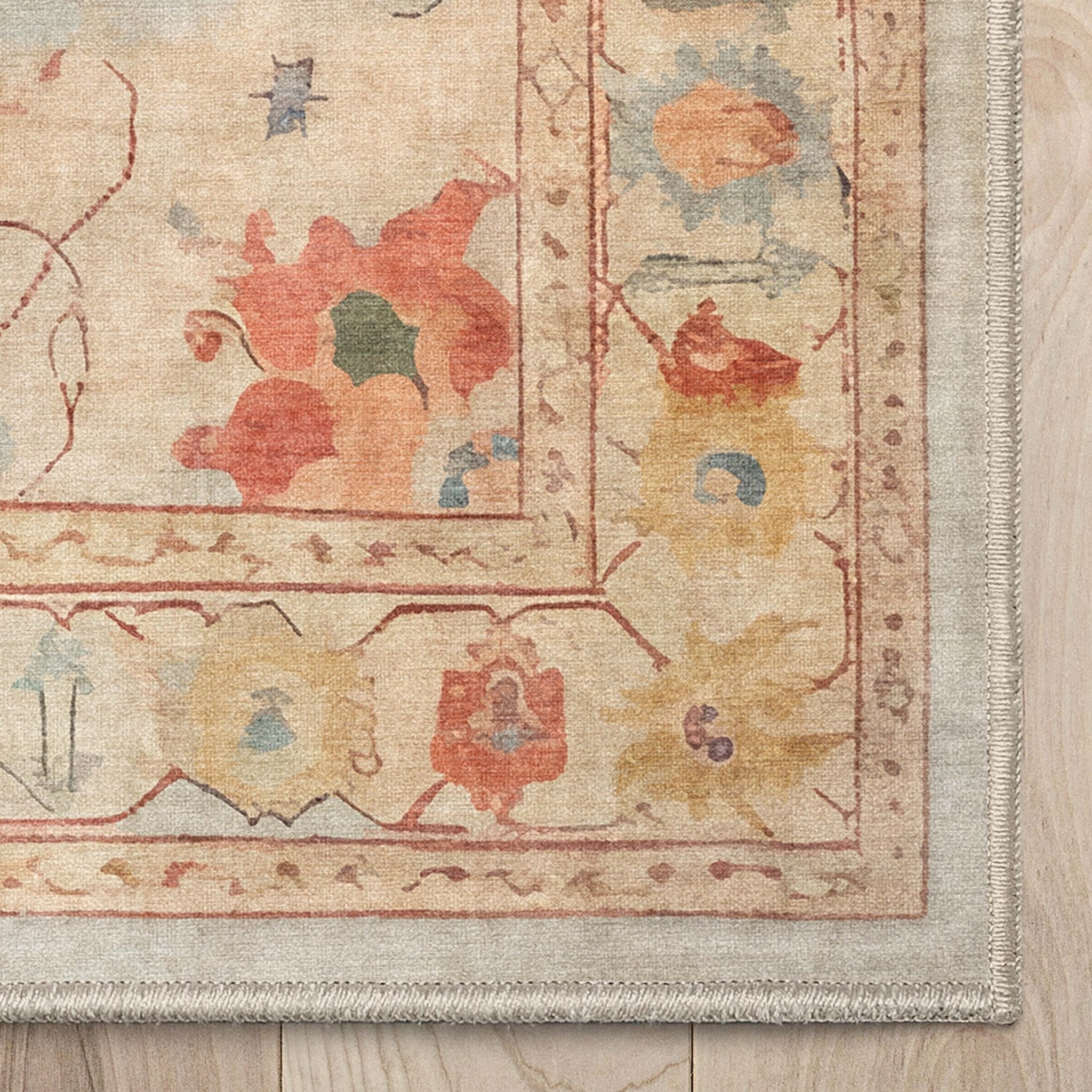 Pastel Tone On Tone - Updated Traditional Rug for Living Room Bedroom Dining Room ,Easy Clean、mySite、gigharbornorthrealestate