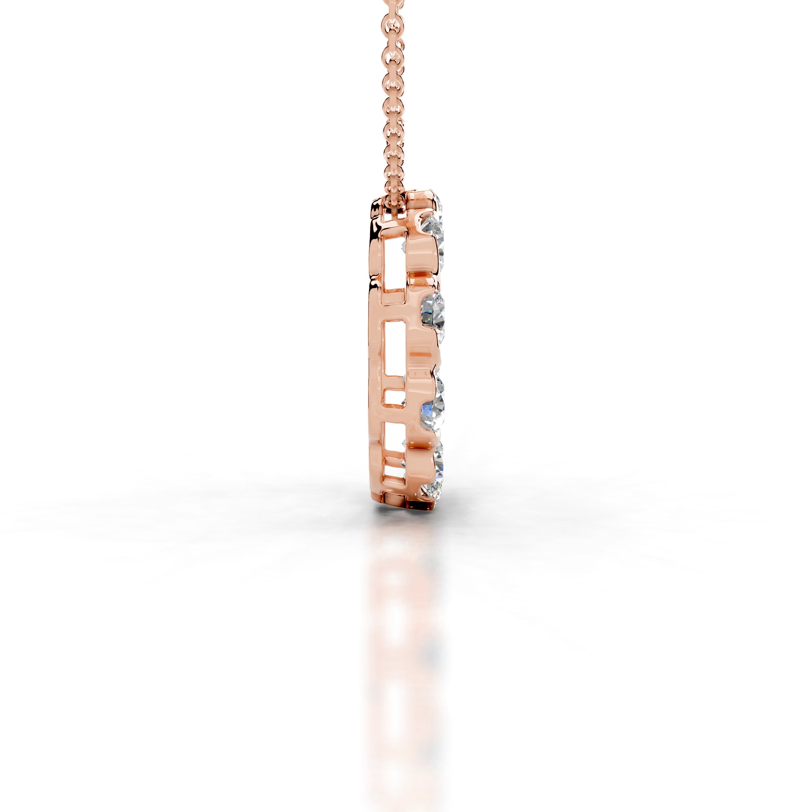 Florence Lab Grown Diamond Hoop Pendant - 14K Rose Gold、mySite、hinf8tx79