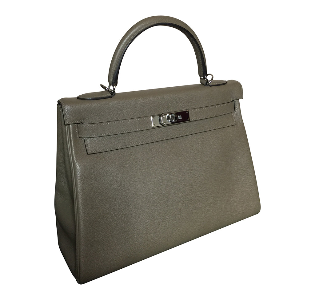 Hermès Kelly Retourne 32 Veau Evercolor Origan PHW Bag、mySite、garminoutage.com