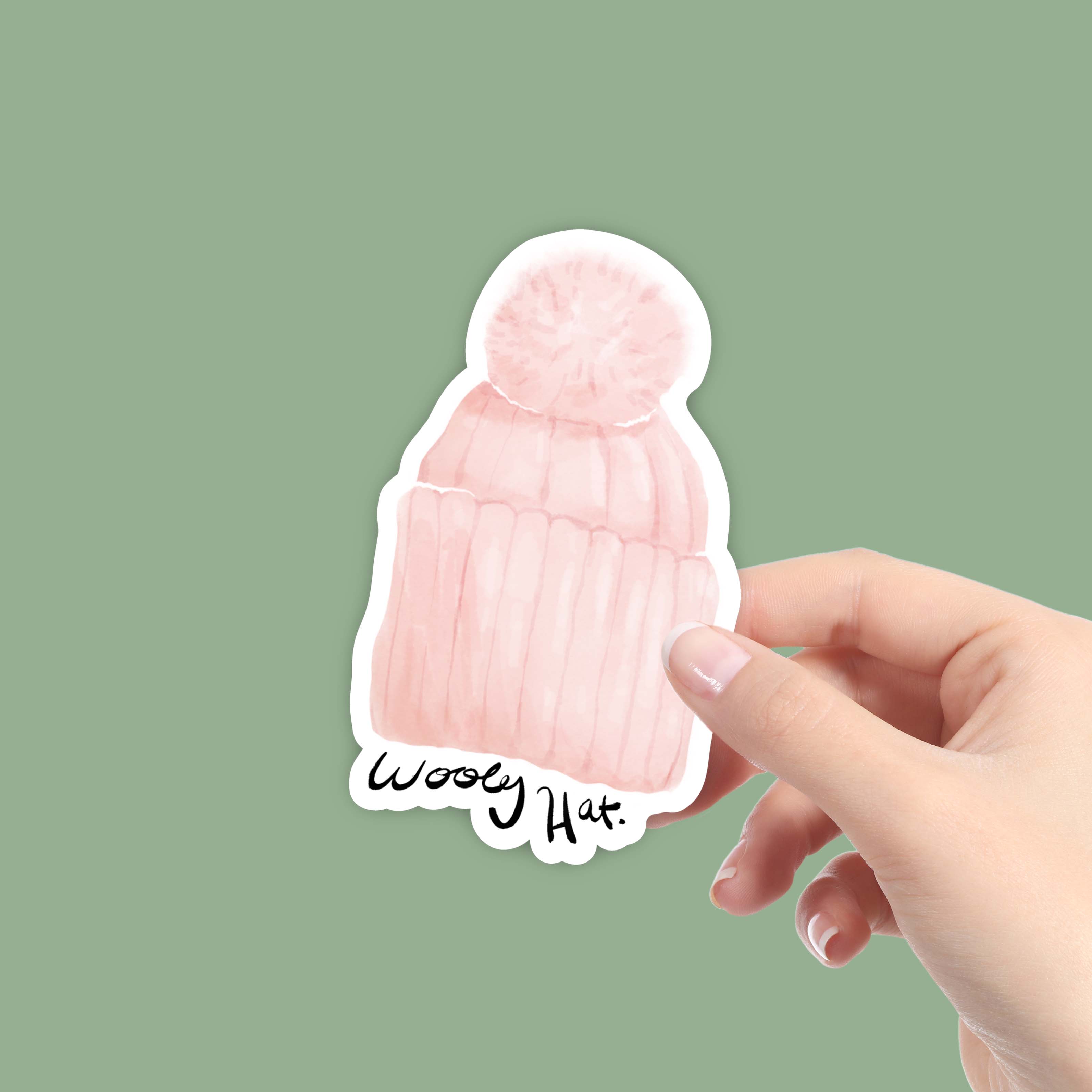  Wooly Hat Winter Watercolor Sticker、mySite、ghnorth